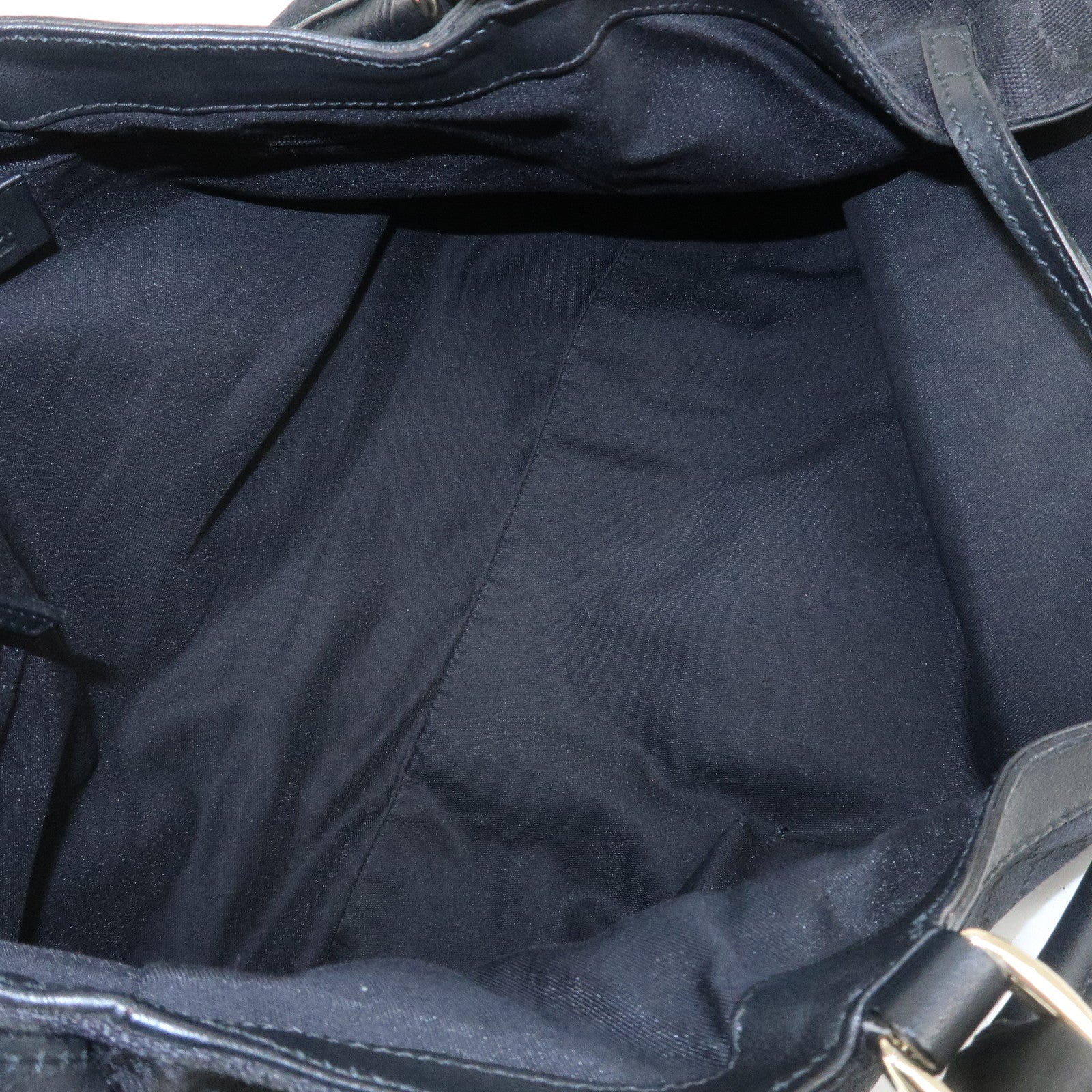 GUCCI Abbey GG Canvas Leather Shoulder Bag Hand Bag Black 189835