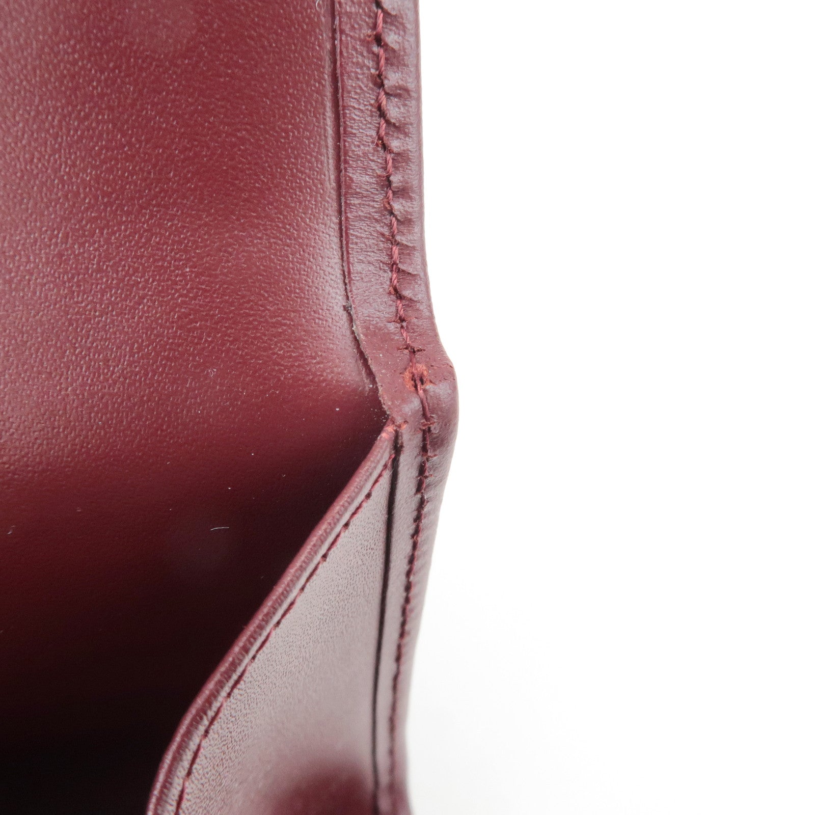 Cartier Mustline Leather Coin Case Bordeaux Used
