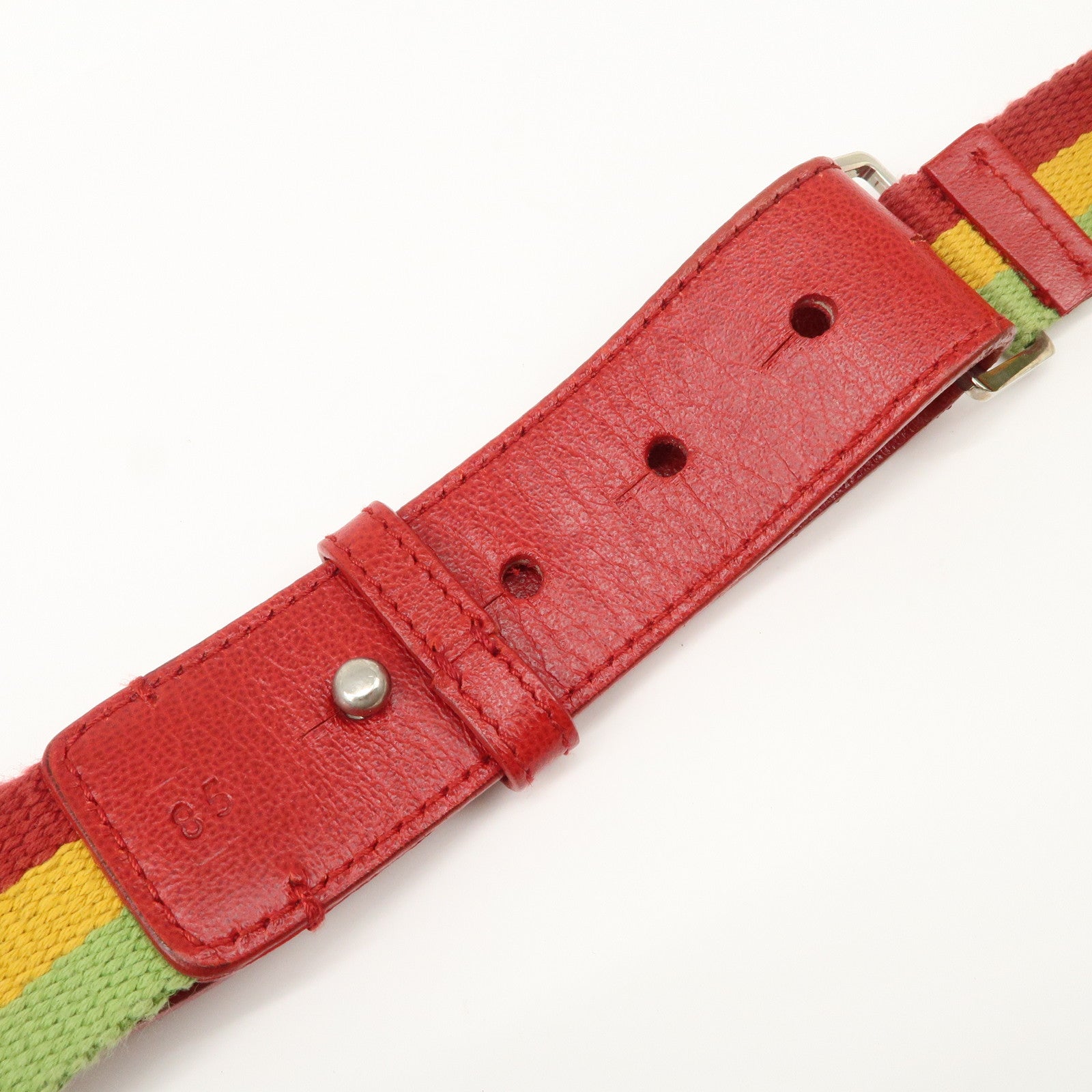 Christian Dior Rasta Trotter Canvas Waist Pouch Beige Red Yellow