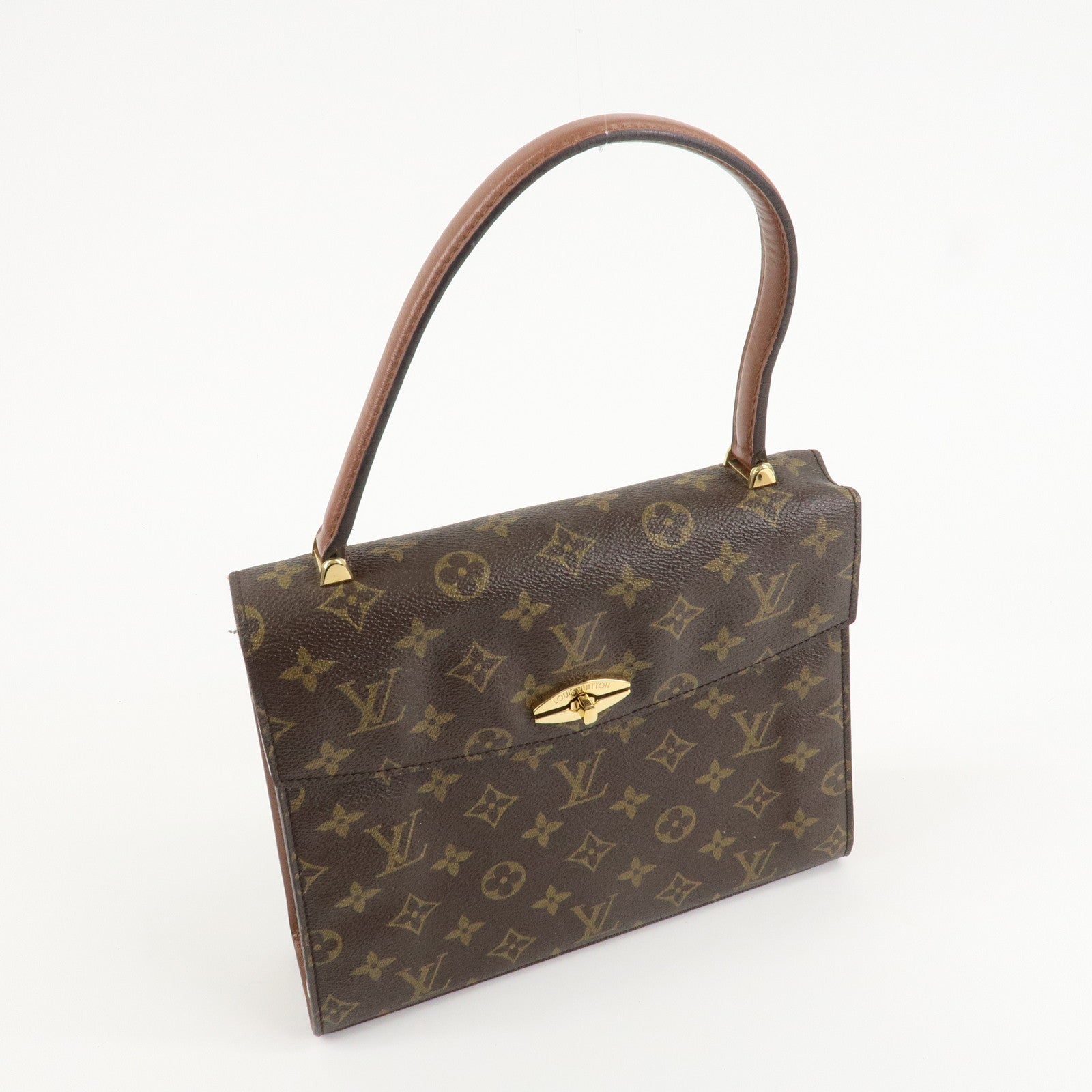 Louis Vuitton Monogram Canvas Malesherbes Hand Bag Brown M51379 Used