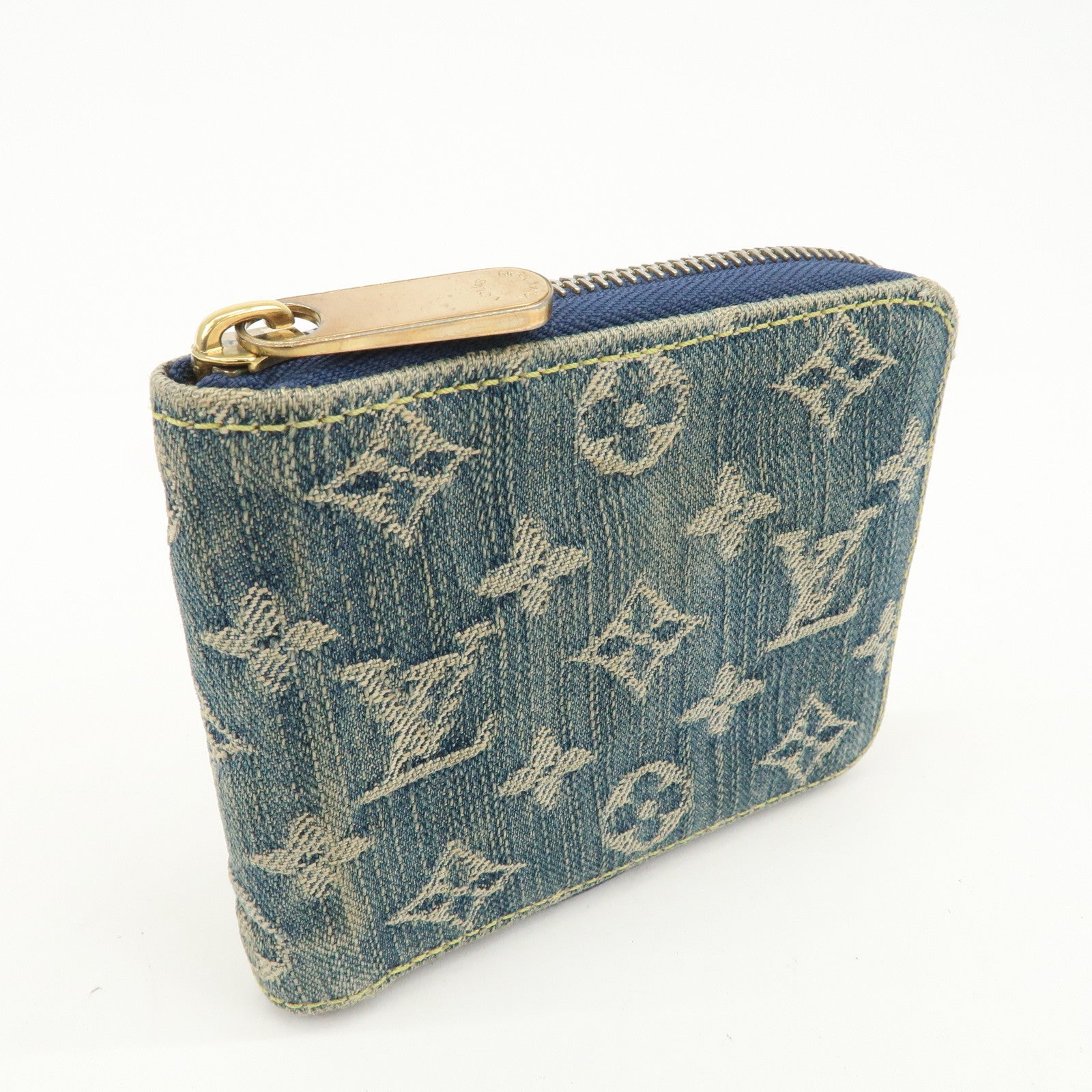 LLouis Vuitton Monogram Denim Mini Zippy Wallet Blue M95342