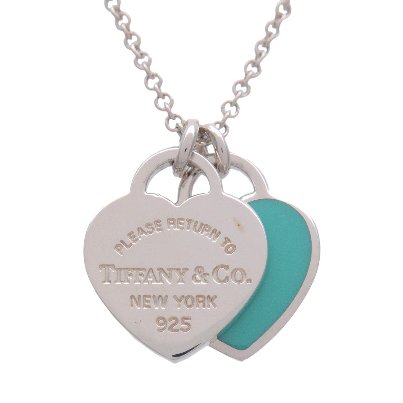 Tiffany & Co Return to Tiffany Mini Double Heart Tag Necklace SV925