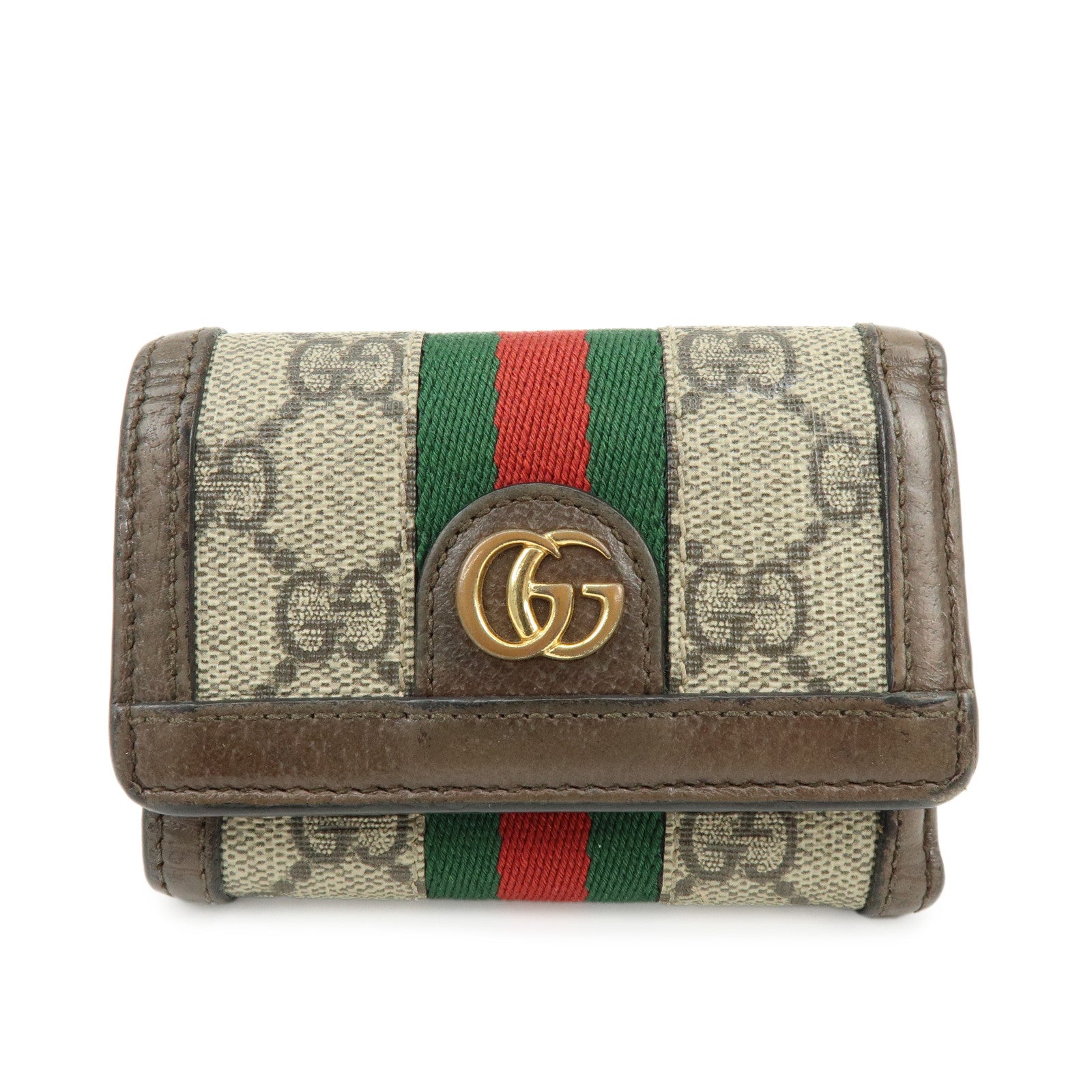 GUCCI Ophidia GG Supreme Leather Tri-Fold Compact Wallet 644334