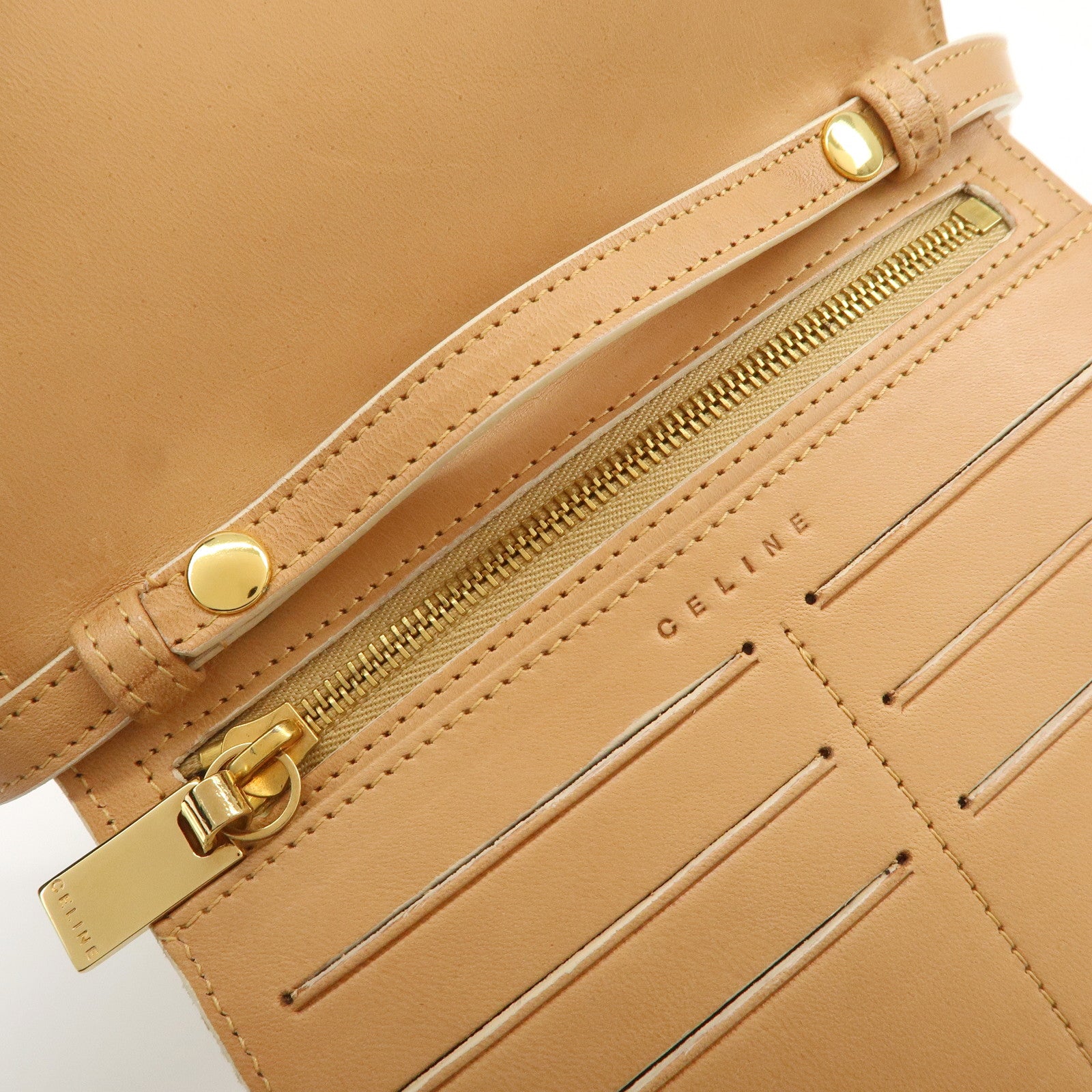 CELINE C Macadam Suede Shoulder Bag Crossbody Bag Ivory