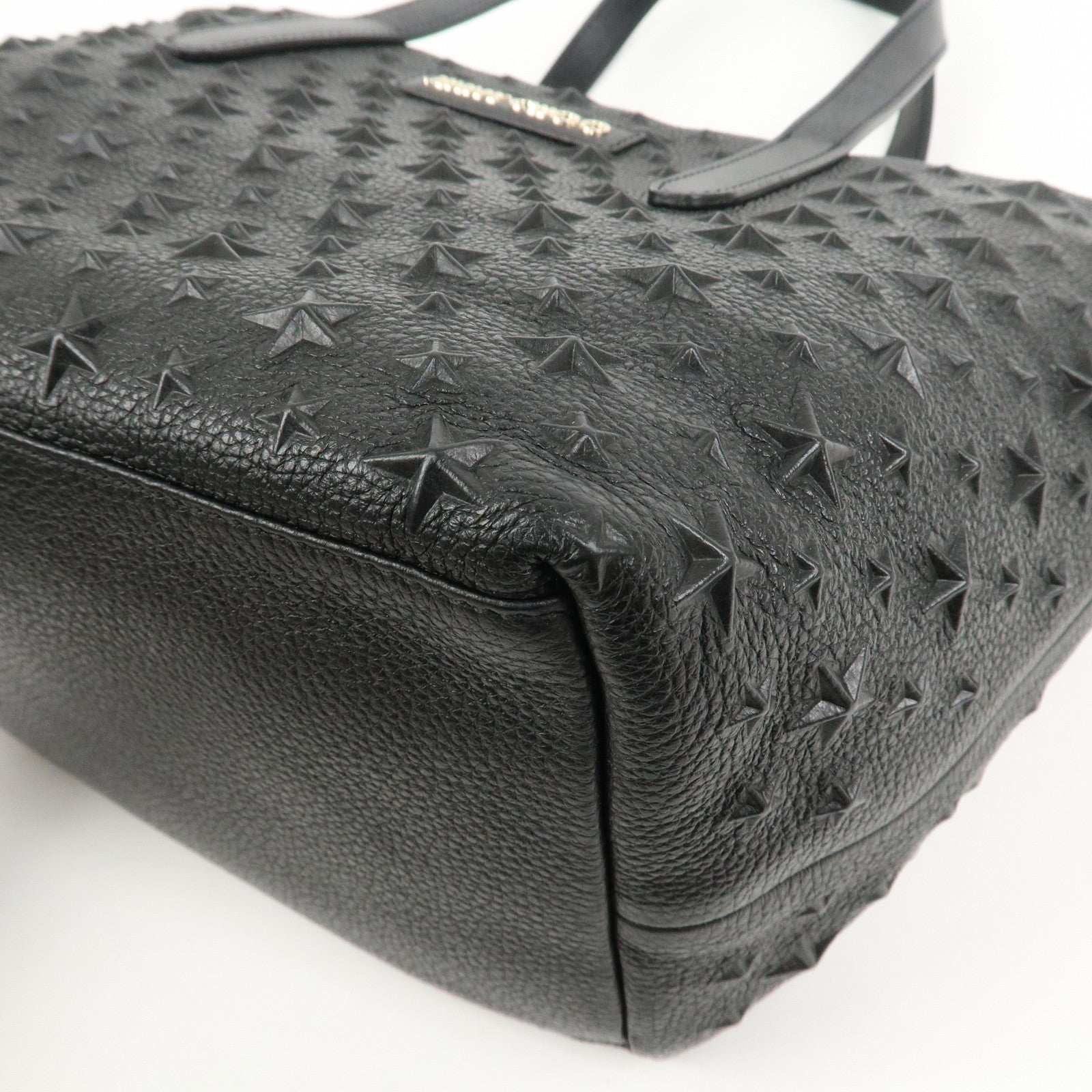 JIMMY CHOO Star Emboss SOFIASEMG Calf Leather Tote Bag Black