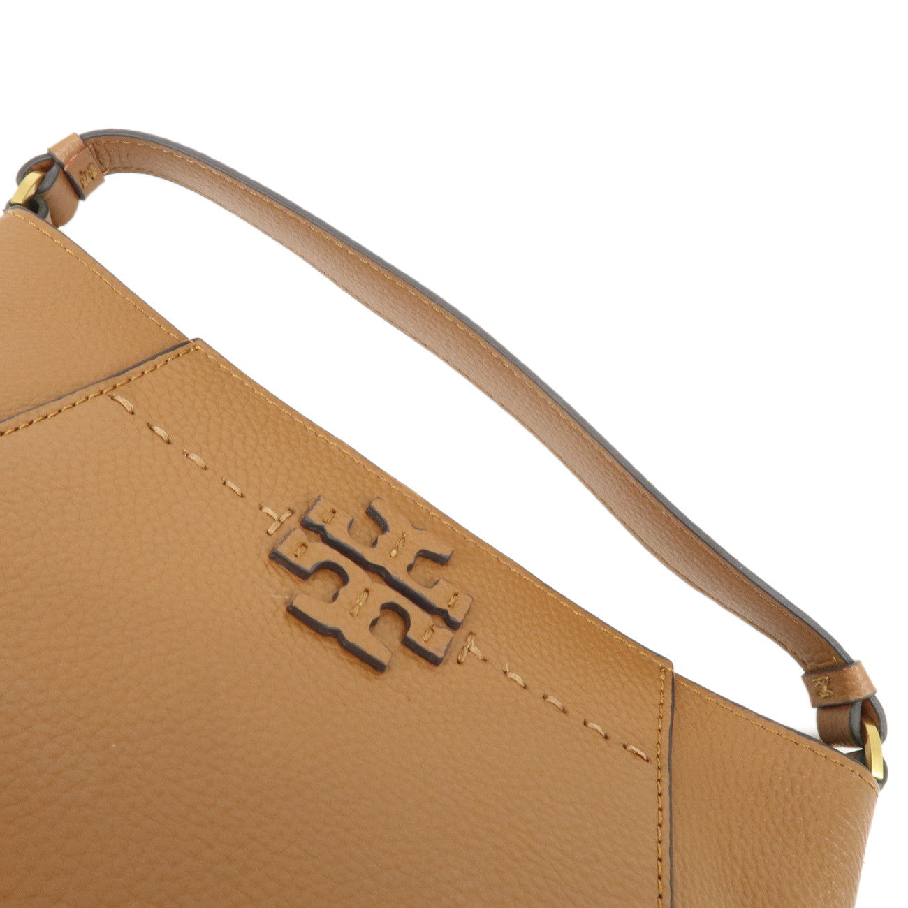 Tory Burch Logo Leather 2way Shoulder Bag Hand Bag Brown Used