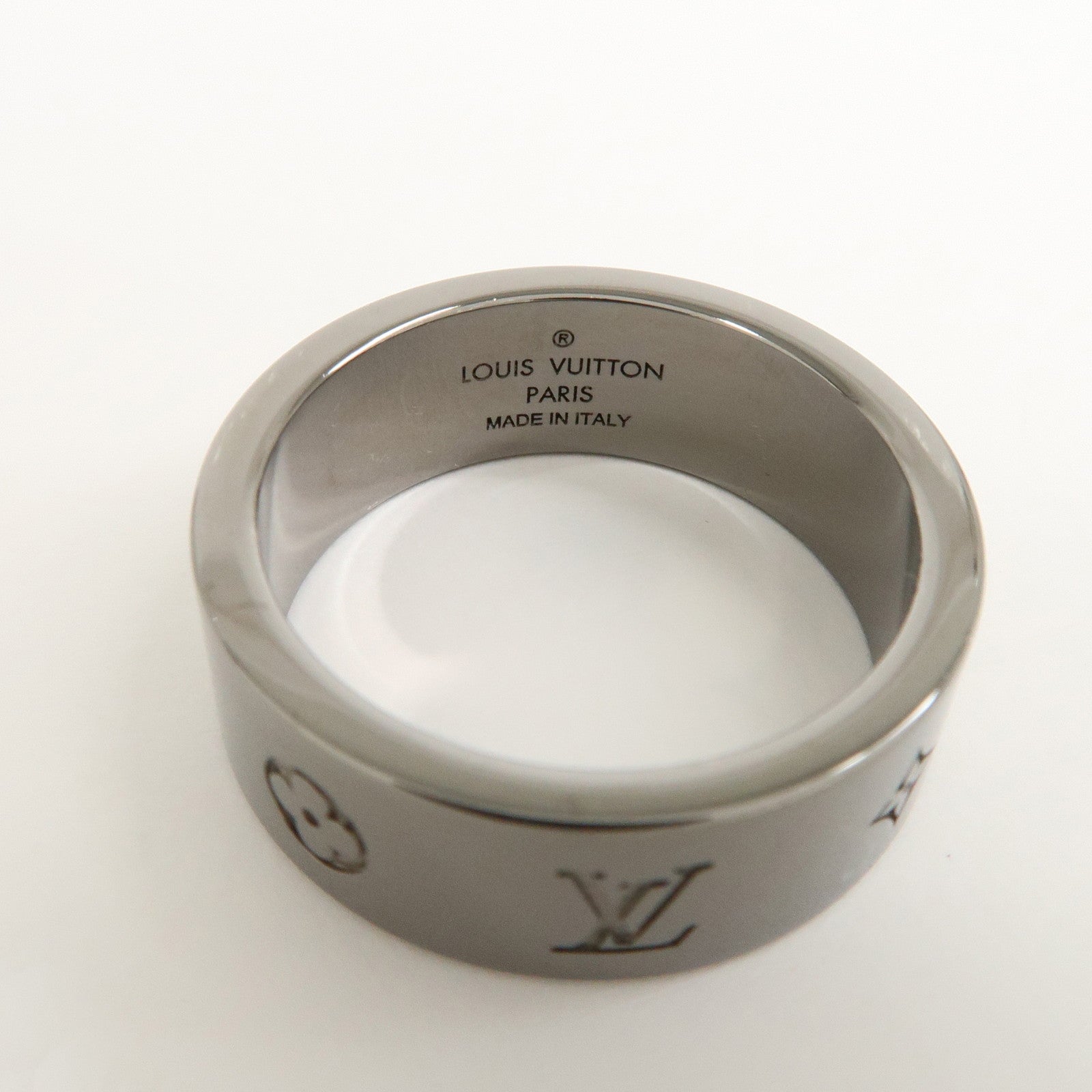 Louis Vuitton Instinct Set of 2 Rings Size L Silver Grey M00514
