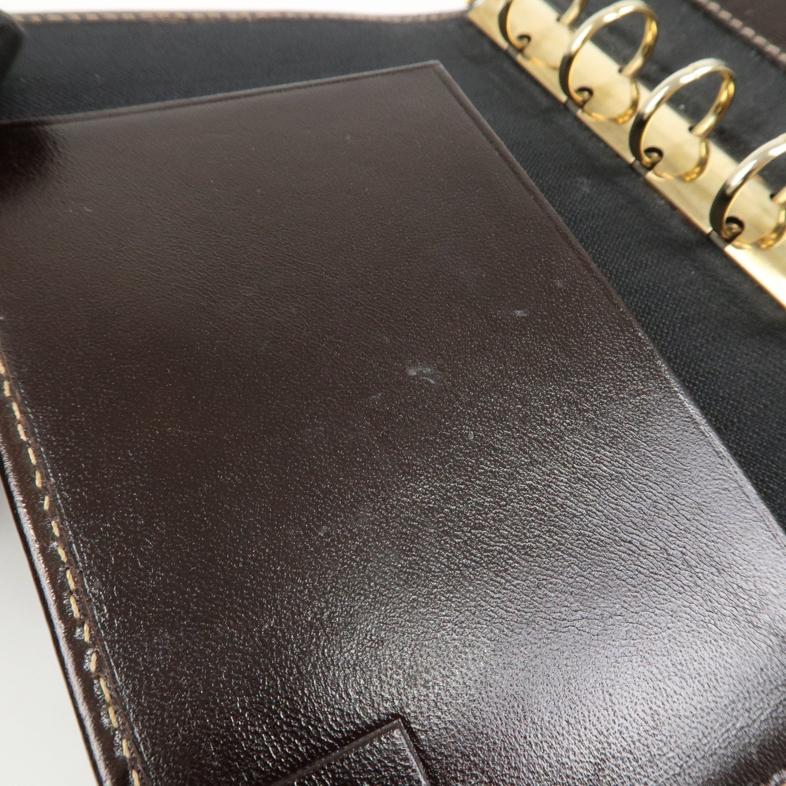 FENDI Zucca Canvas Leather Agenda Planner Cover Brown 30153