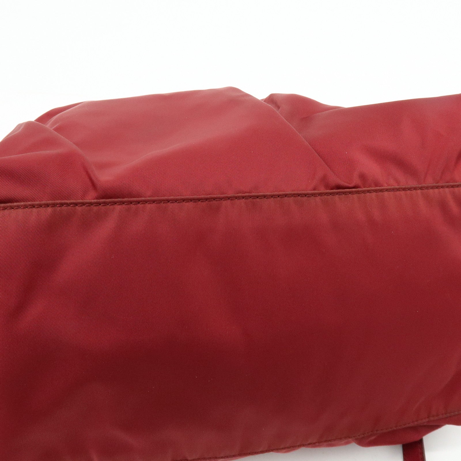 PRADA Nylon Leather Ribbon 2Way Bag Hand Bag Shoulder Bag Red