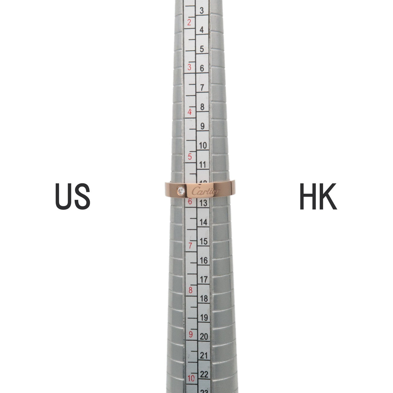 Cartier Engraved 1P Diamond Ring #51 18KPG 750PG Rose Gold US5-5.5