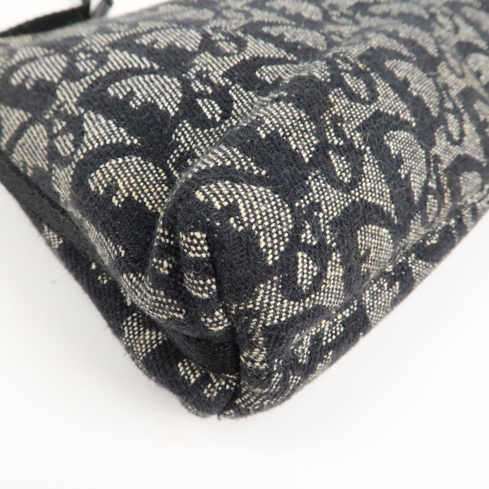 Christian Dior Trotter Canvas Leather Shoulder Bag Hand Bag Black Used