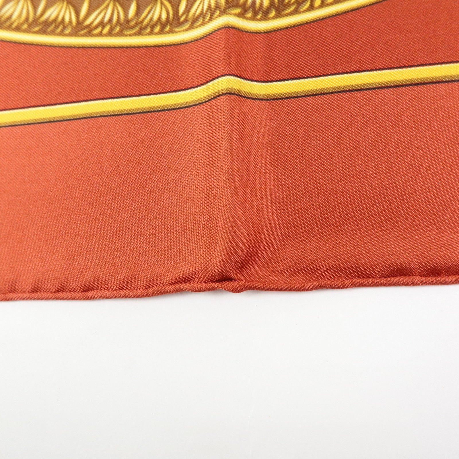 HERMES Carre 90 Silk 100% Scarf Les Trois Mousquetaires Brown Gold