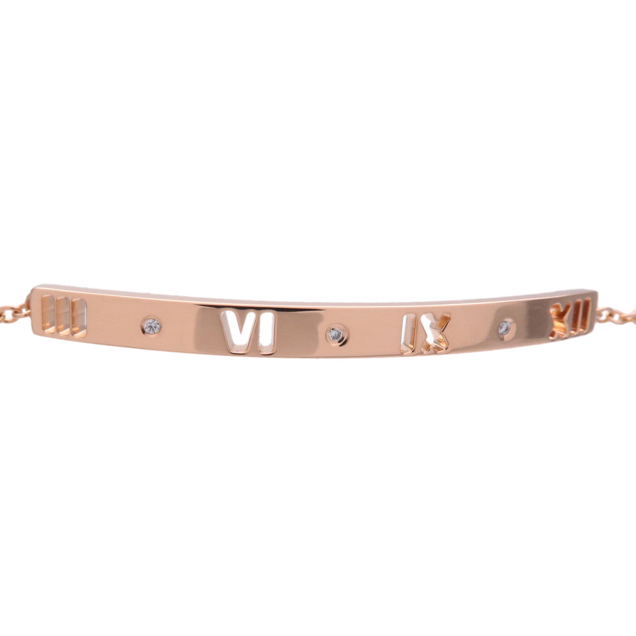 Tiffany & Co Pierced Atlas 3P Diamond Bangle K18 750PG Pink Gold