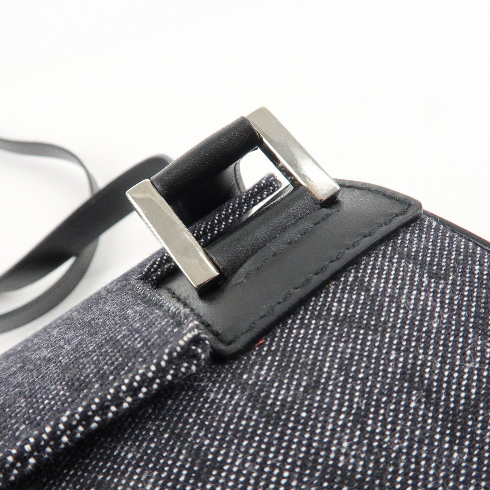 BVLGARI B-zero1 Drum Canvas Shoulder Bag Black Navy Used Used