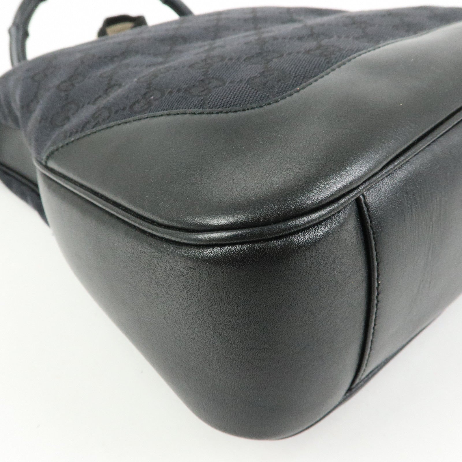 GUCCI Bamboo Sherry GG Canvas 2Way Bag Shoulder Bag Black 001・4058