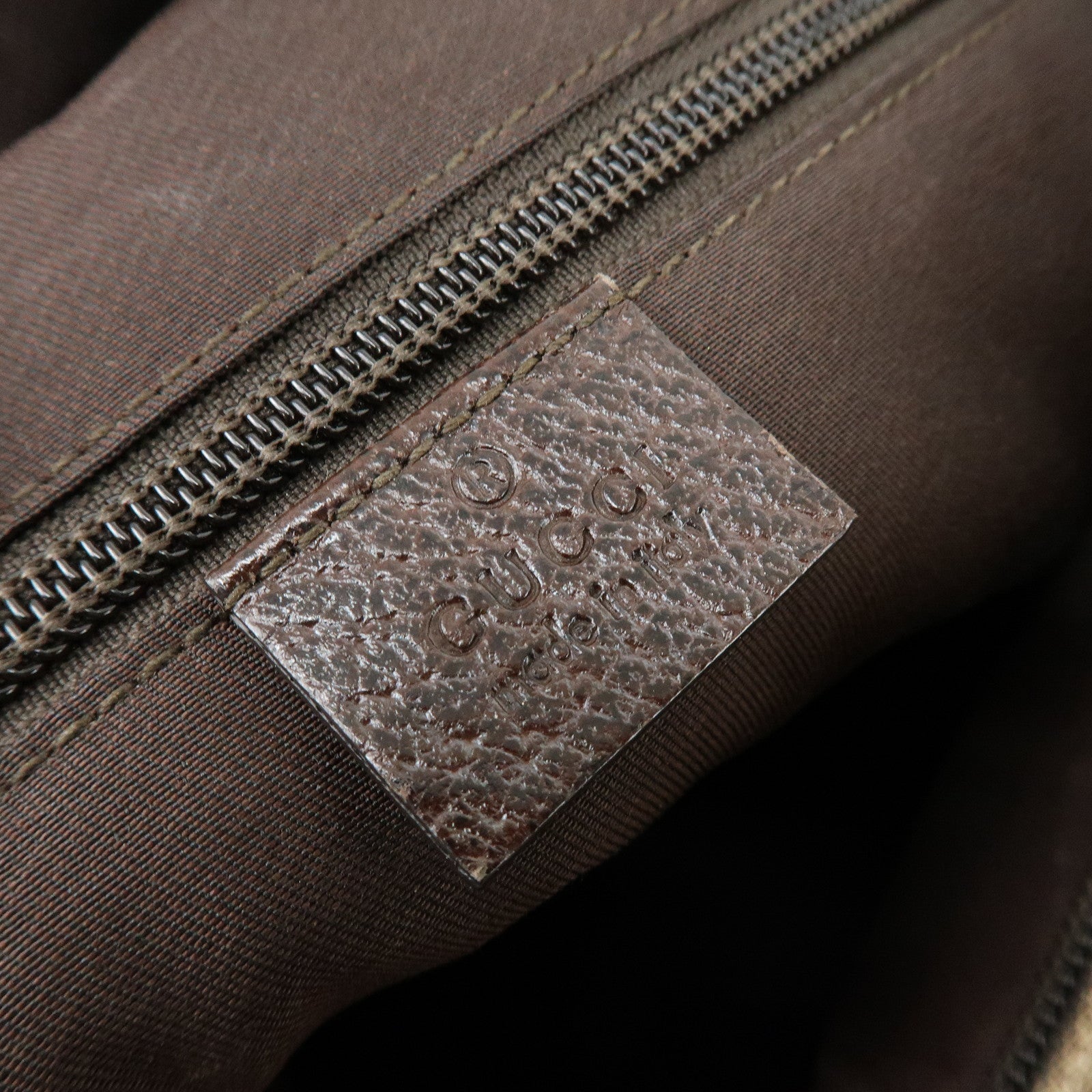 GUCCI Sherry GG Canvas Leather Shoulder Bag Beige Brown 189751