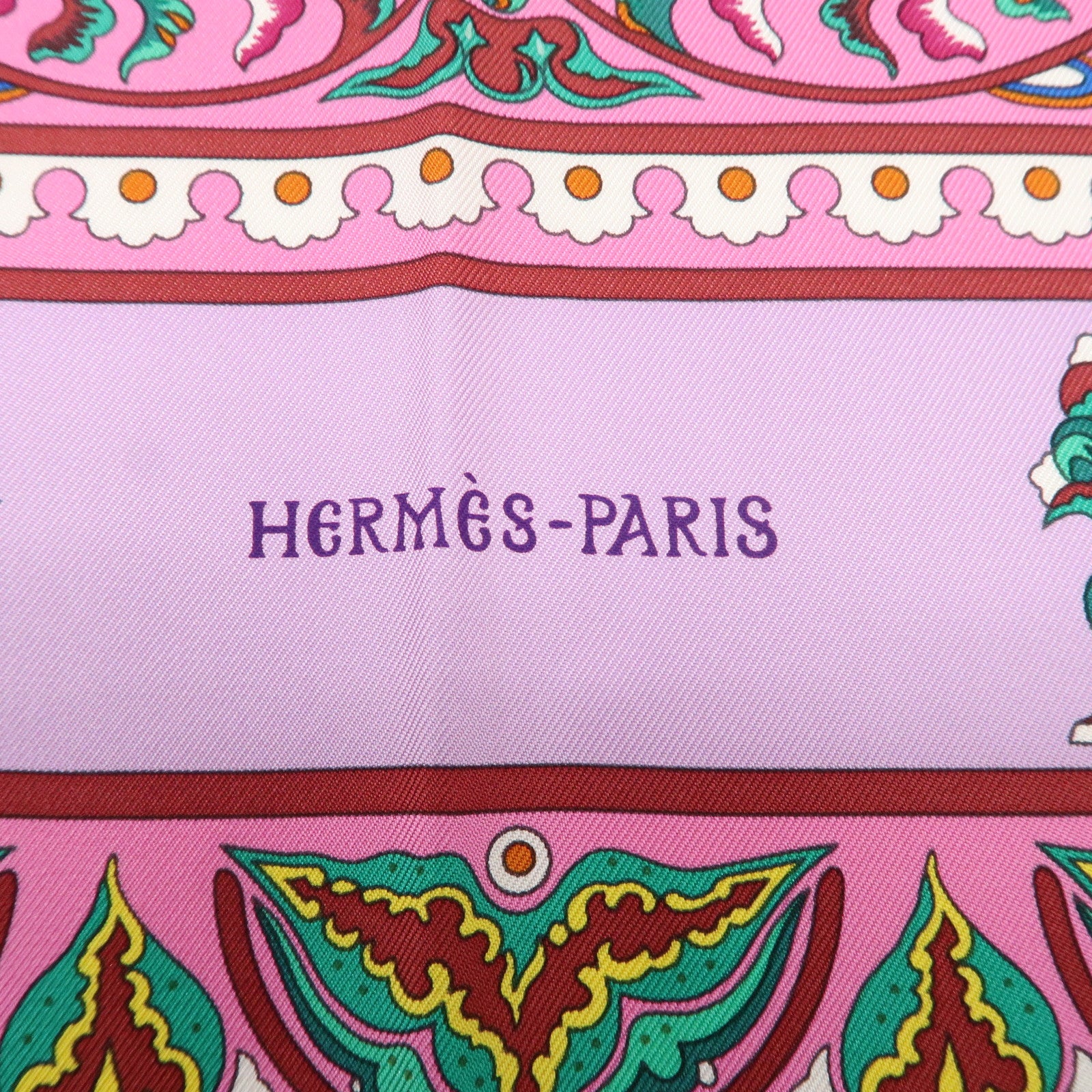 HERMES Carre 90 Silk 100% Scarf CIELS BYZANTINS Purple Multicolor Used