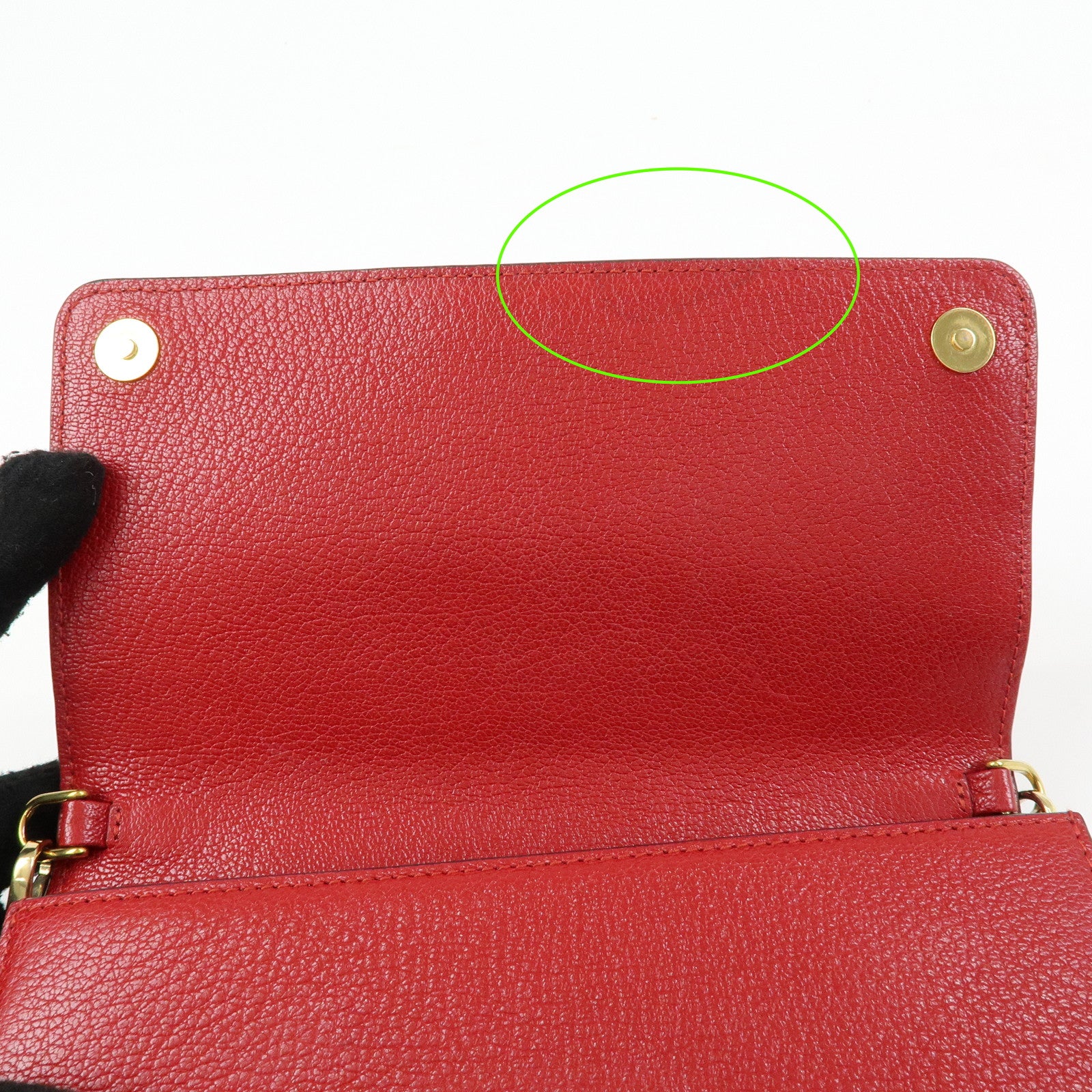 MIU MIU Madras Leather 2Way Bag Clutch Bag Shoulder Bag Red 5ZH044