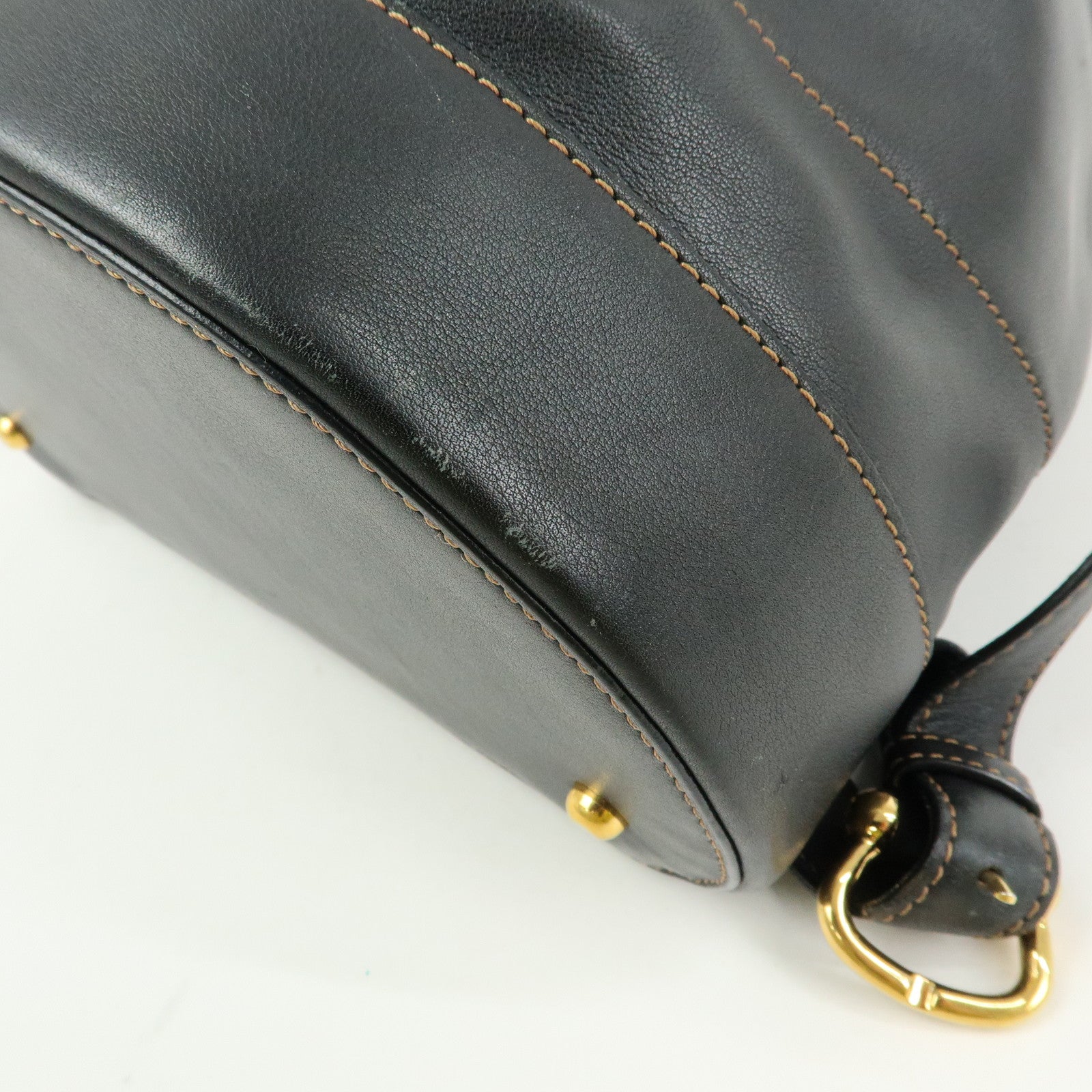 LOEWE Anton Calf Leather Backpack Rucksack Black