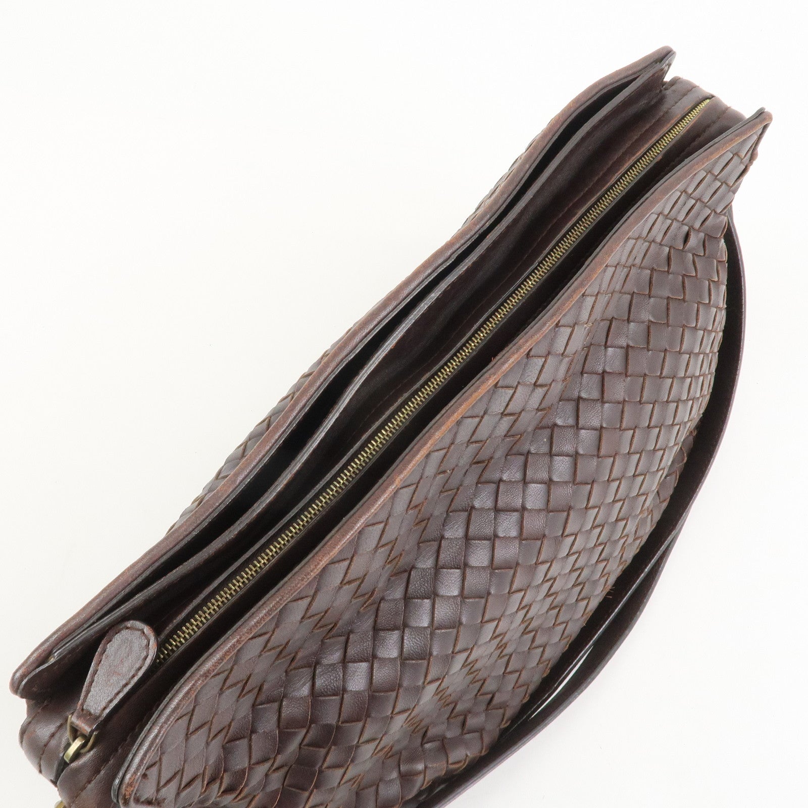 BOTTEGA VENETA Intrecciato Nappa Leather Shoulder Bag Brown
