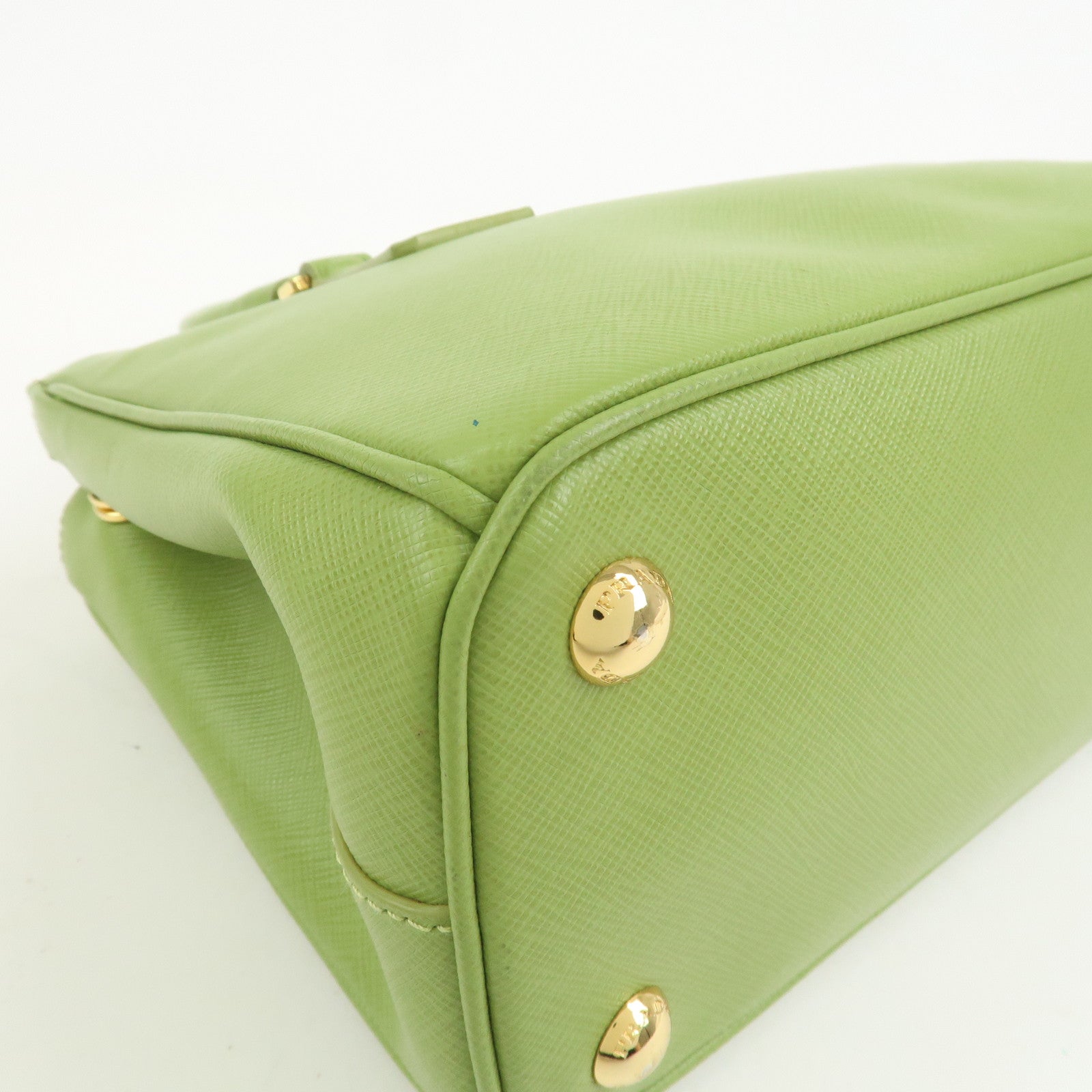 PRADA Galleria 2WAY Bag Hand Bag Shoulder Bag Light Green BN2316