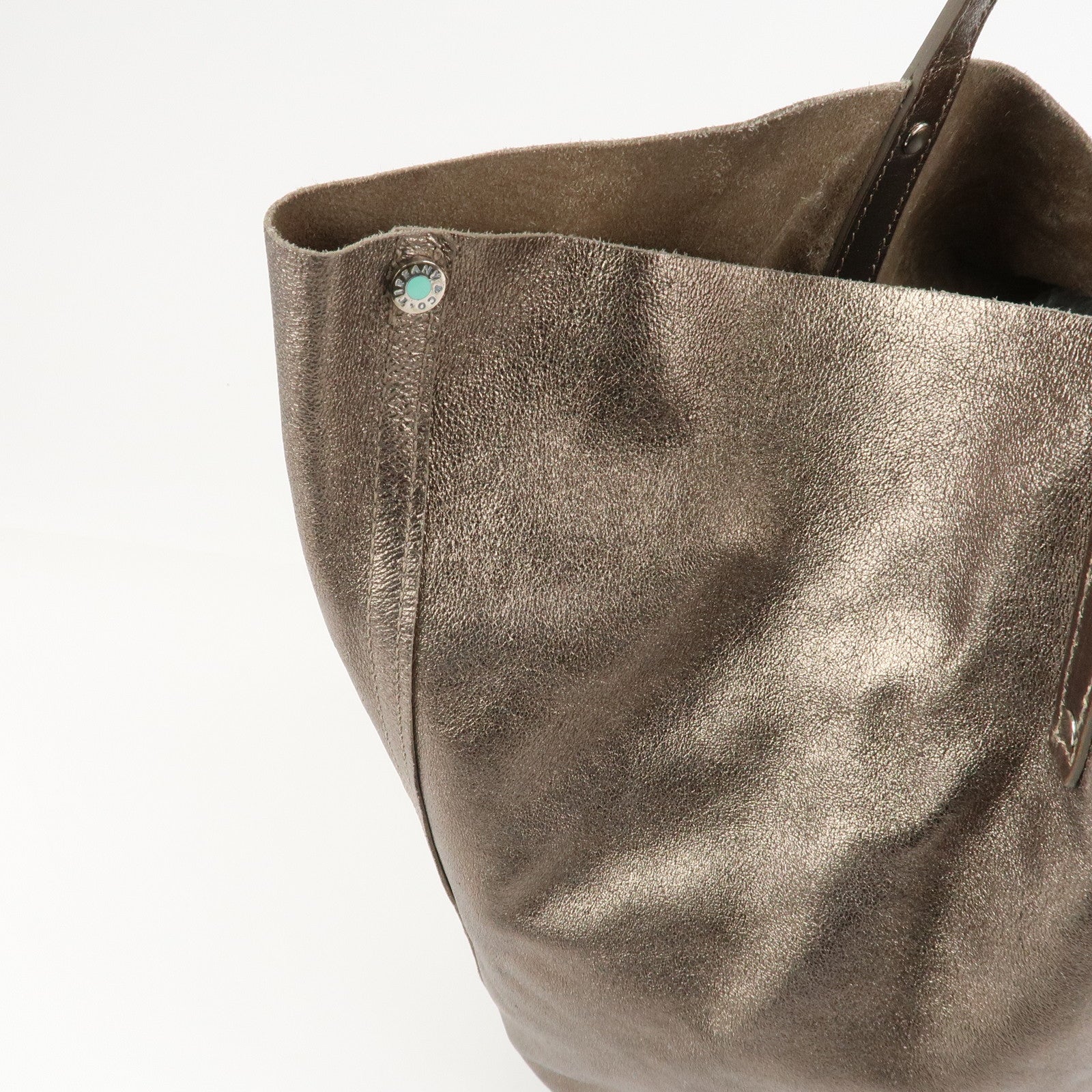 Tiffany&Co. Leather Reversible Tote Bag Gold Used