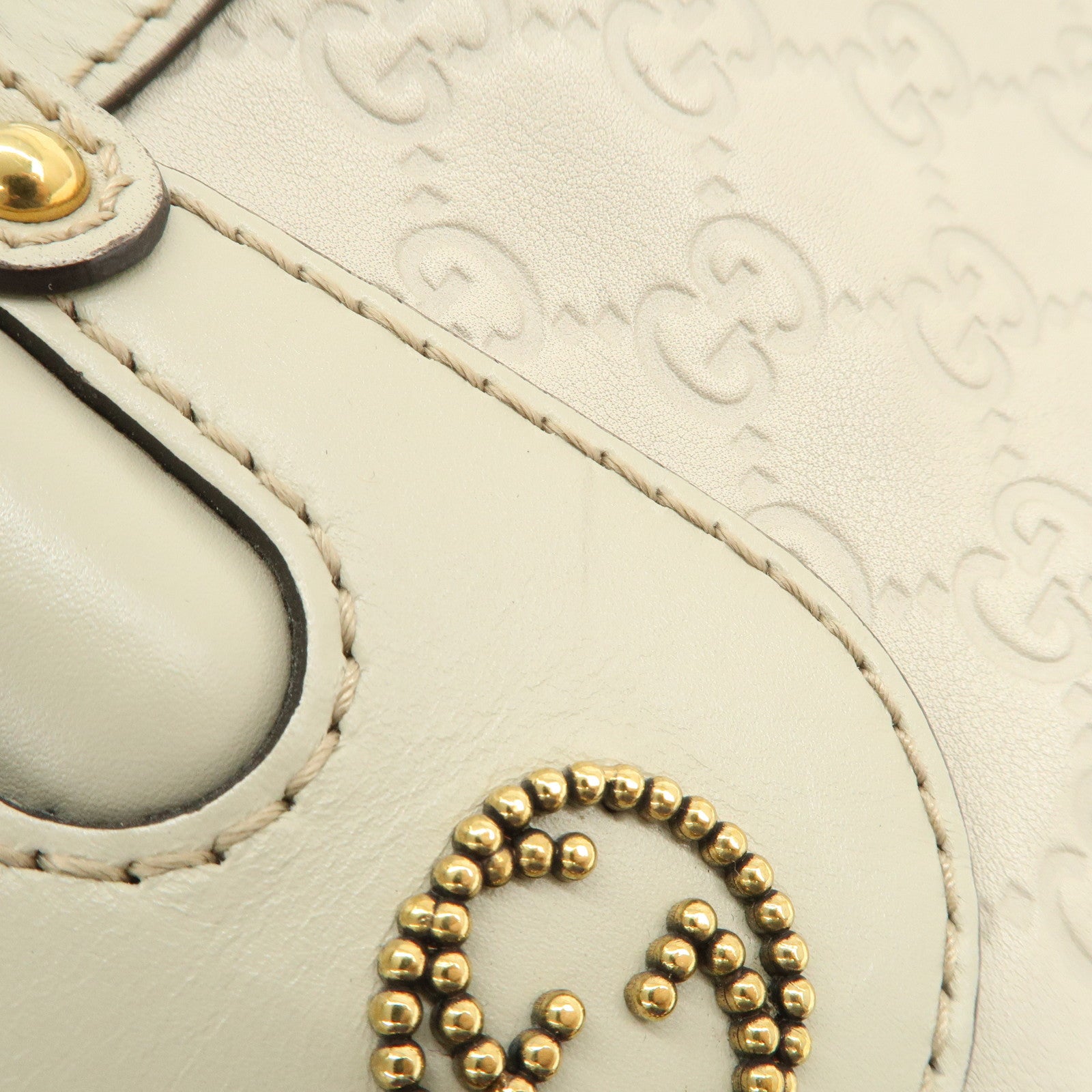 GUCCI Scarlett Guccissima Leather Tote Bag Hand Bag Beige 269953 Used