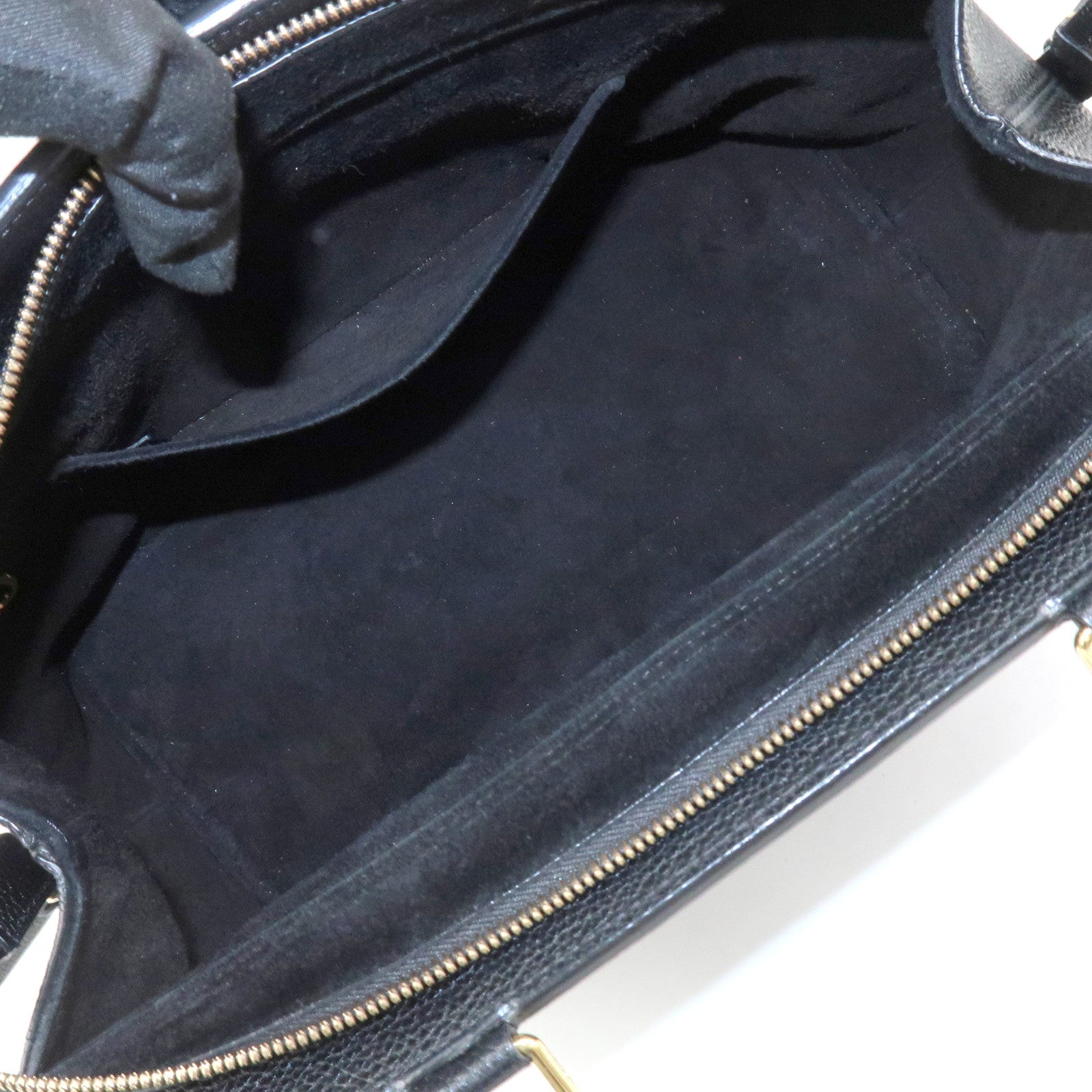 CELINE Calf Leather Boston Bag Hand Bag Black