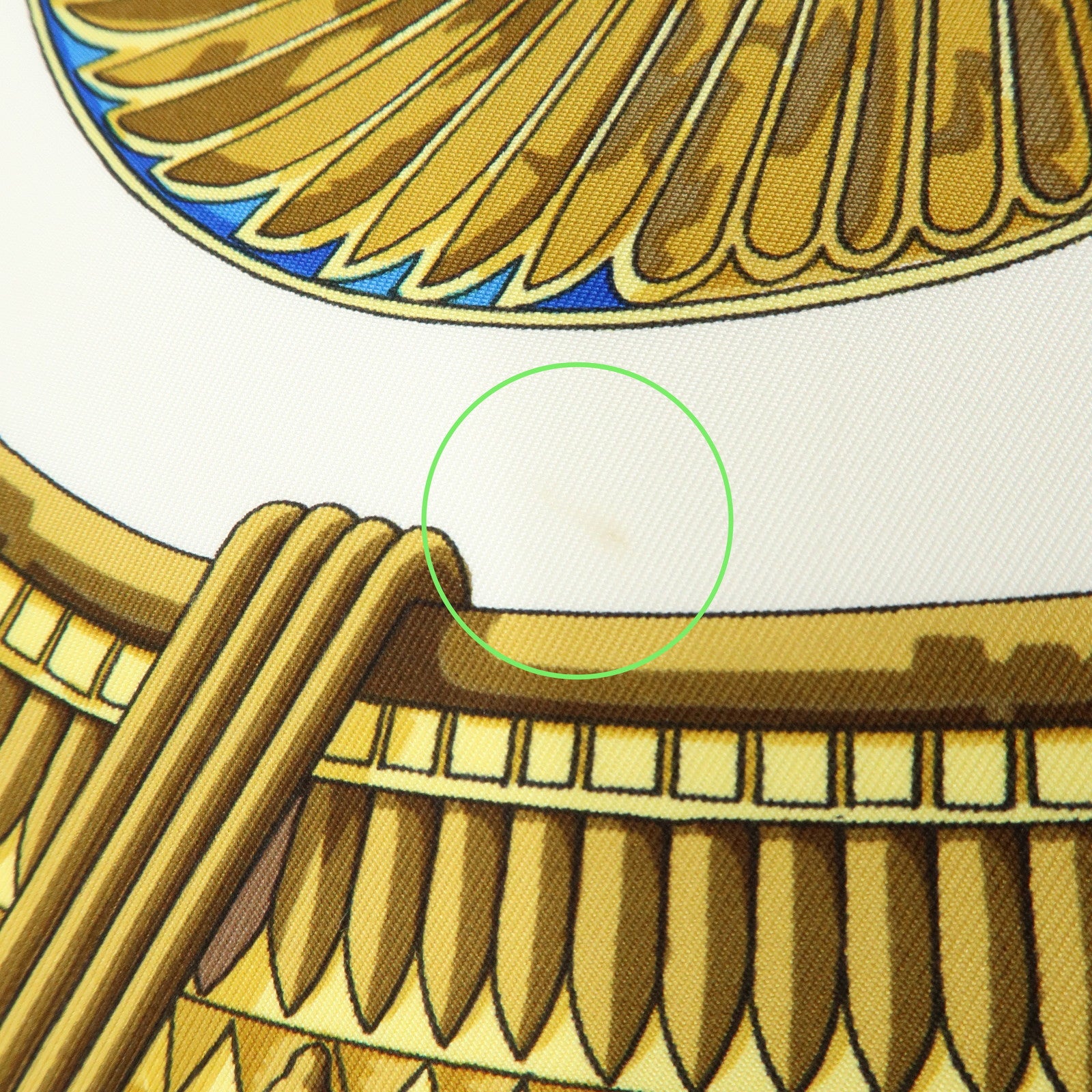 HERMES Carre 90 Silk100% Caty Ancient Egypt Scarab Scarf Blue White