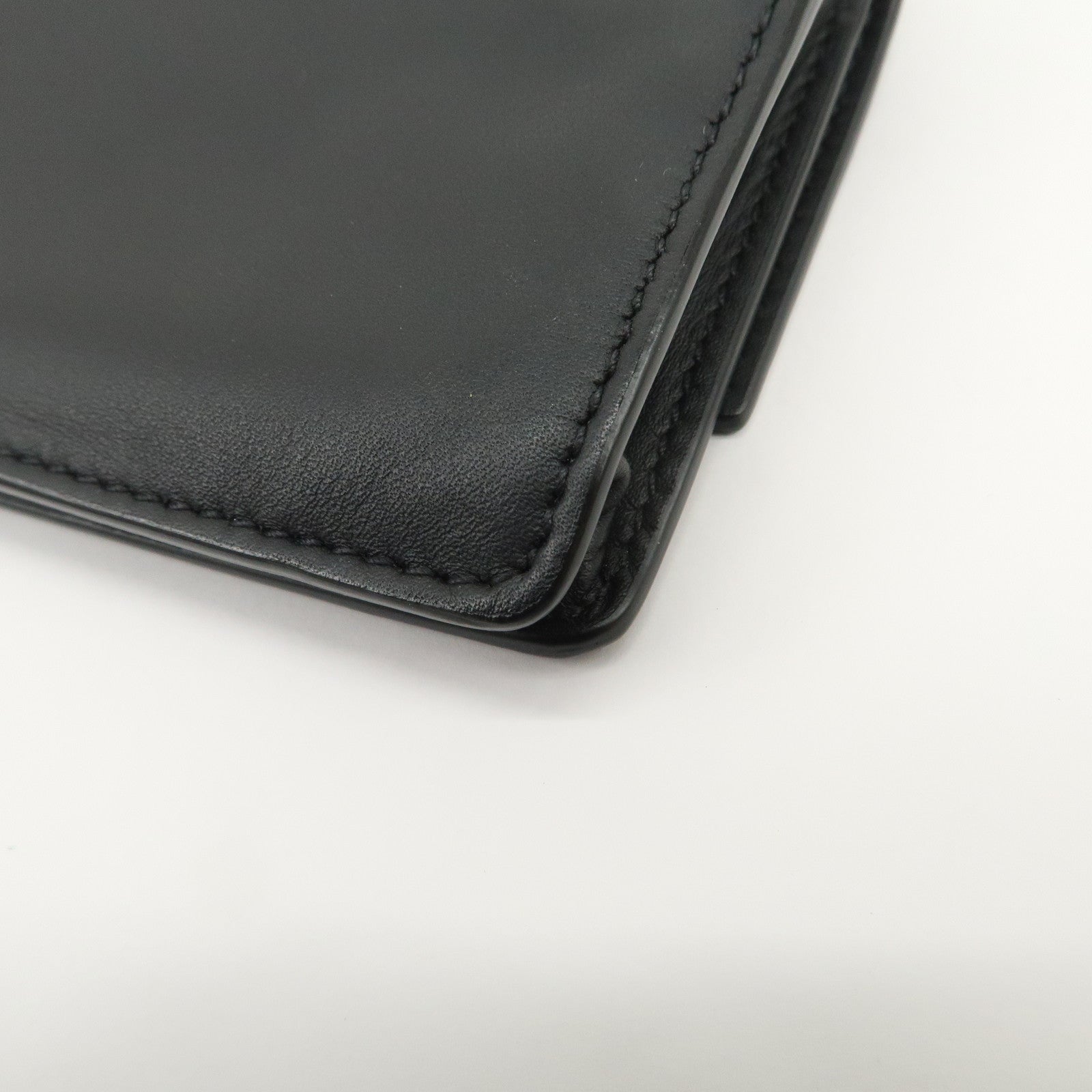 BOTTEGA VENETA Intrecciato Leather Card Case Card Holder Black