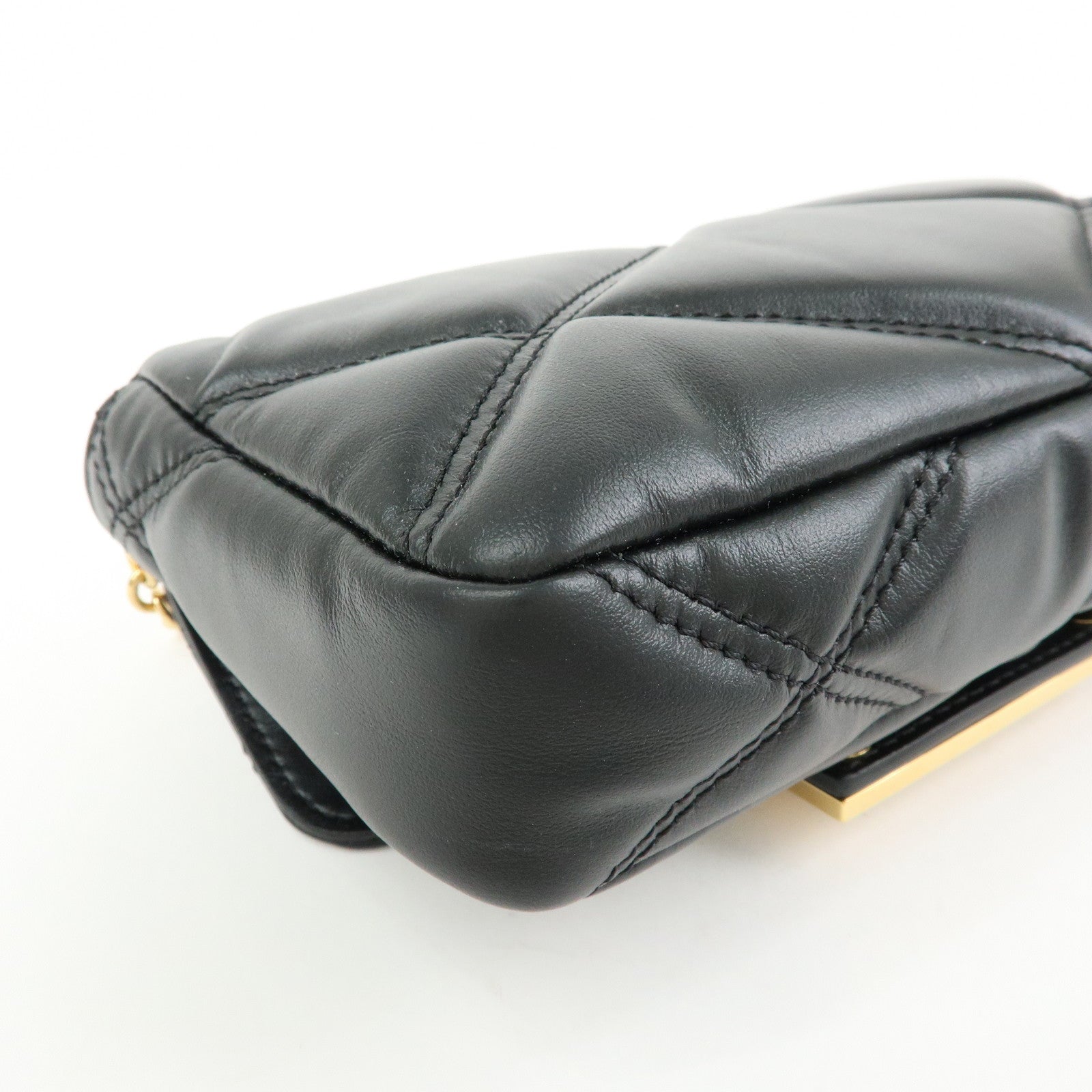 VERSACE Medusa Leather Chain Shoulder Bag Crossbody Bag Black