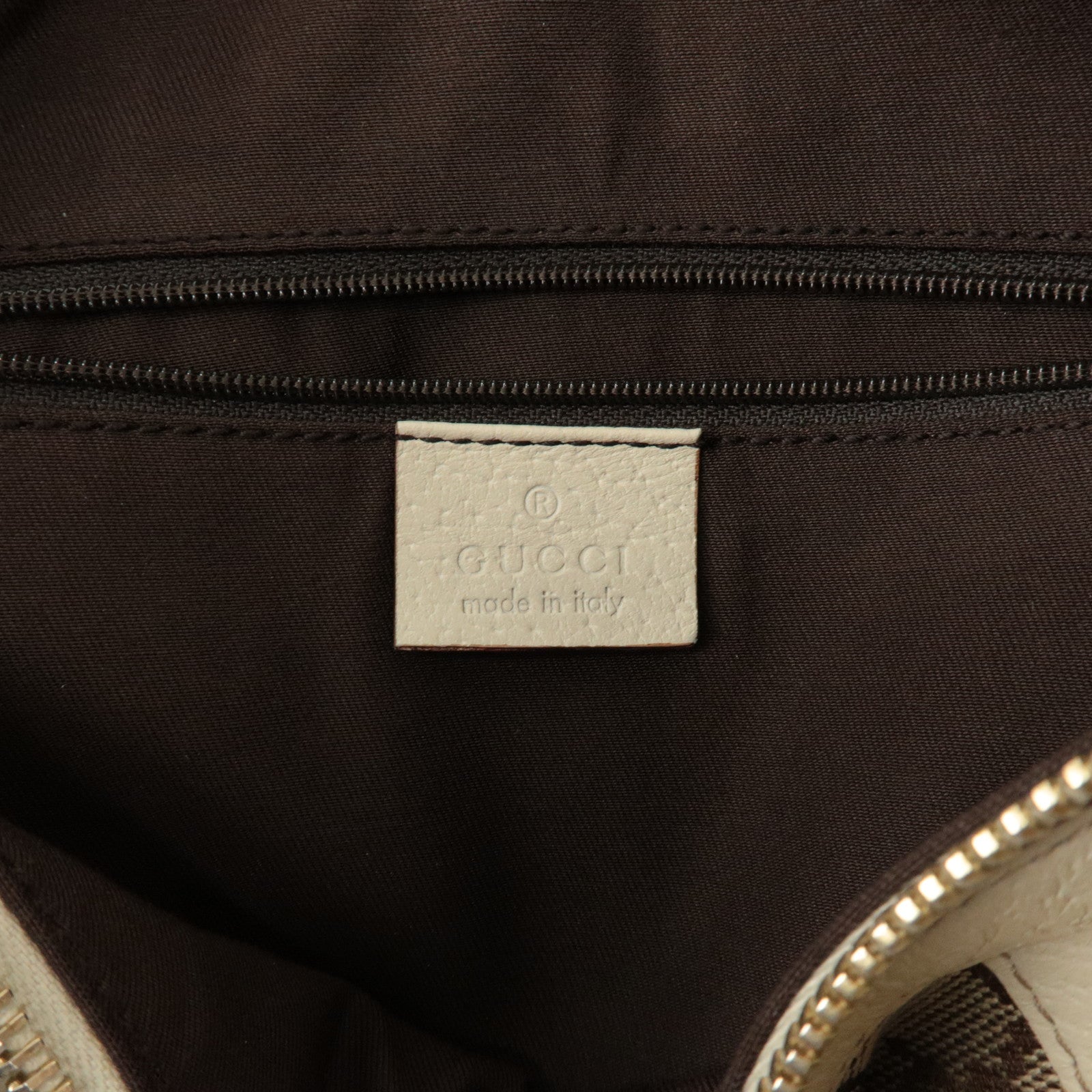 GUCCI Abbey GG Canvas Leather Hand Bag Beige Ivory 130942 Used