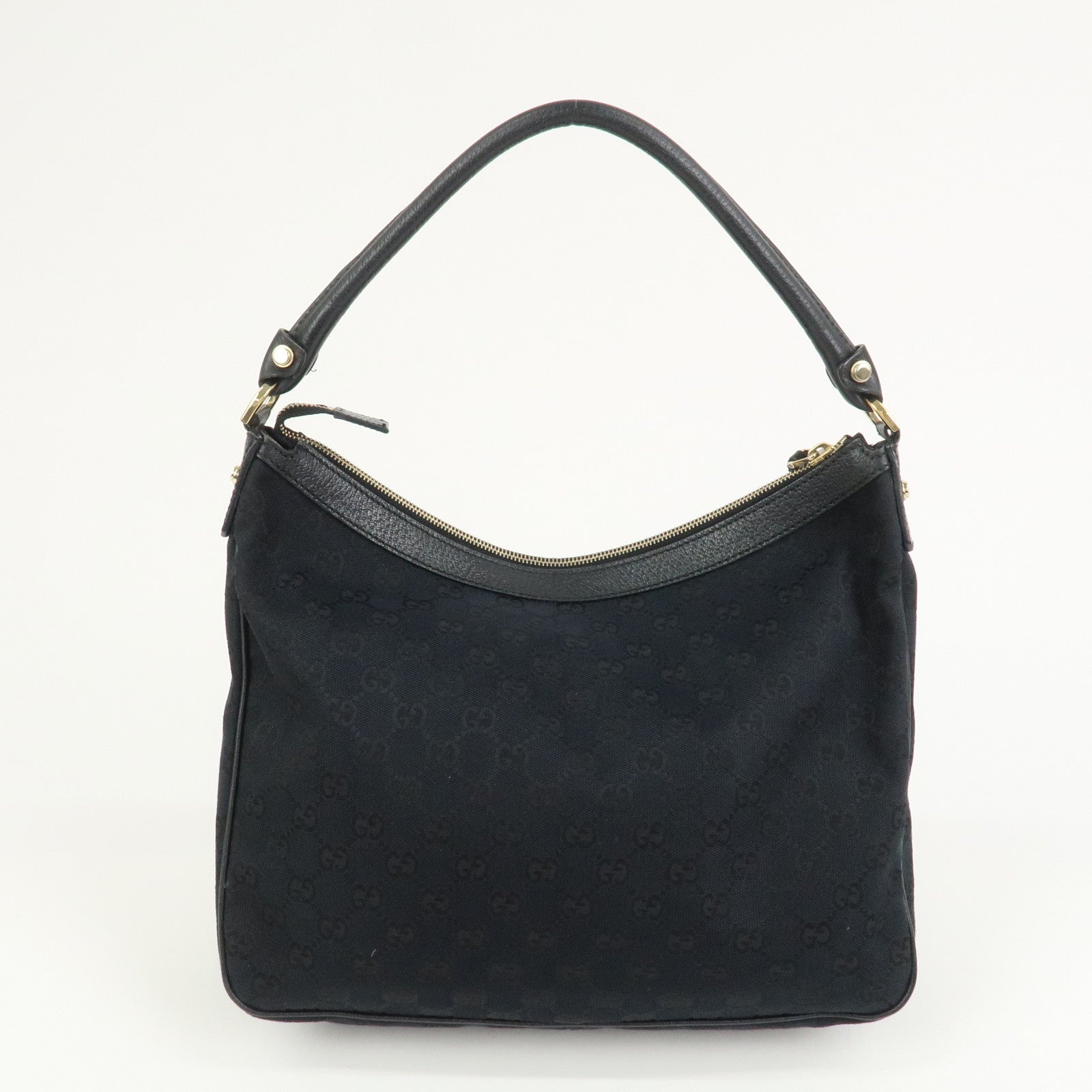 GUCCI Abbey GG Monogram Front Pocket Shoulder Bag Black 153025