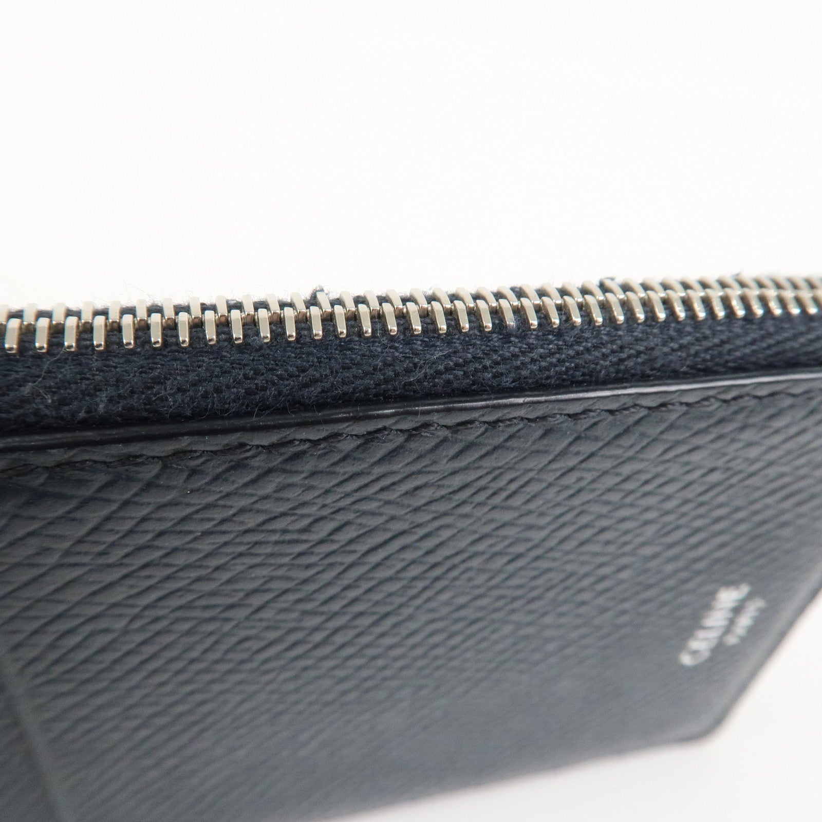 CELINE Logo Leather Card Case Card Holder FragmentツCase Dark Navy
