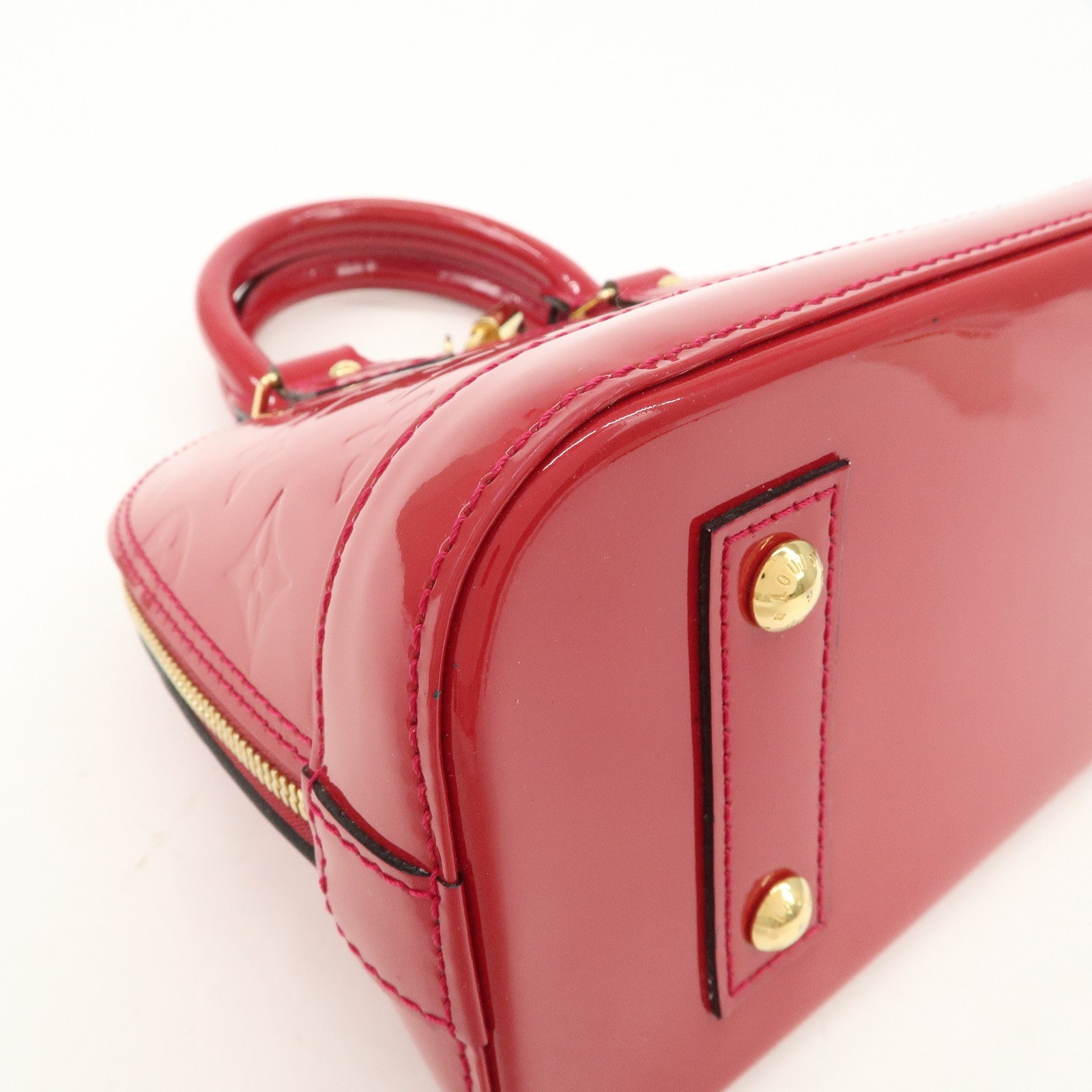 Louis Vuitton Monogram Vernis Leather Alma BB 2Way Bag Rouge M91698