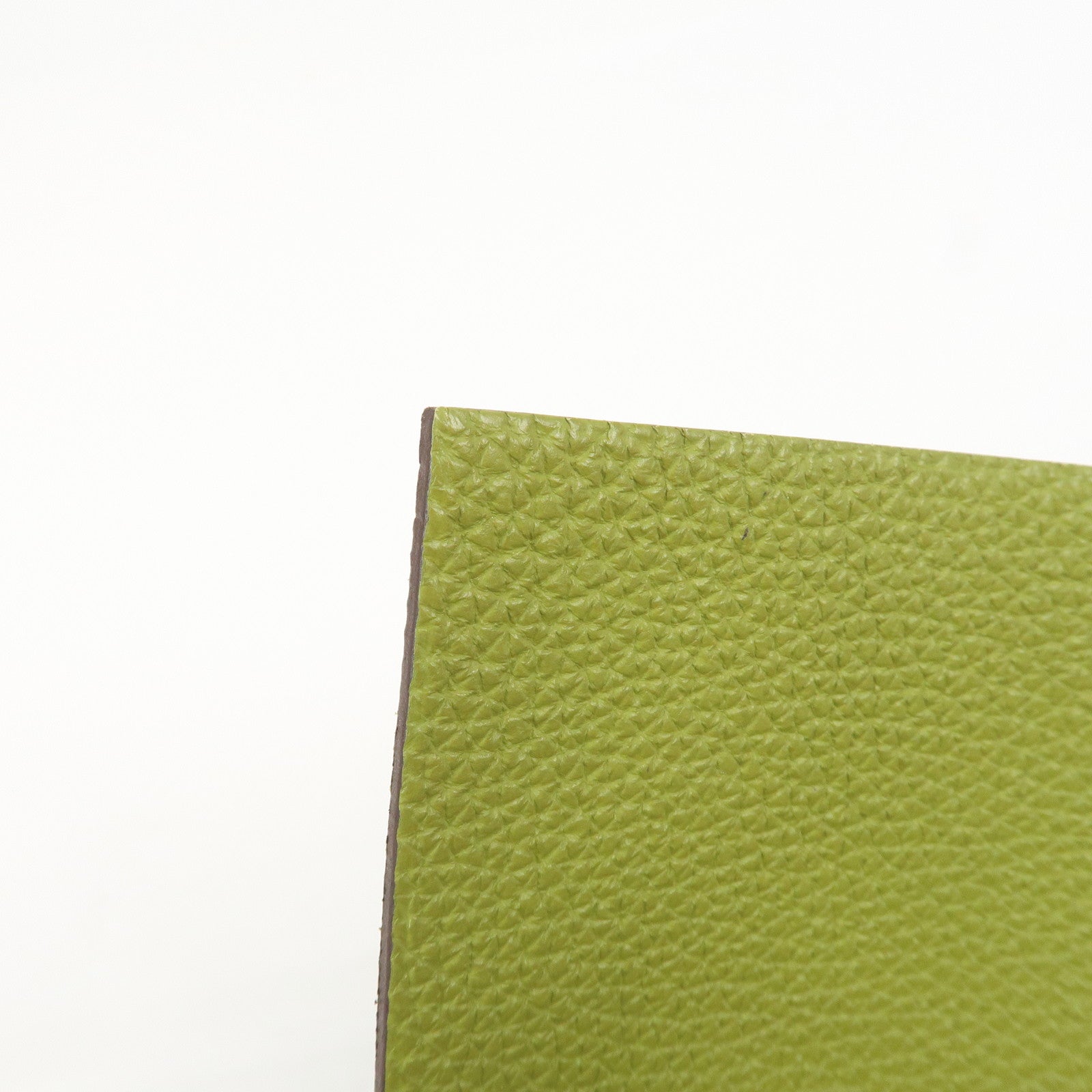 HERMES Ulysse MM Leather Notebook Cover Agenda L Stamped Green
