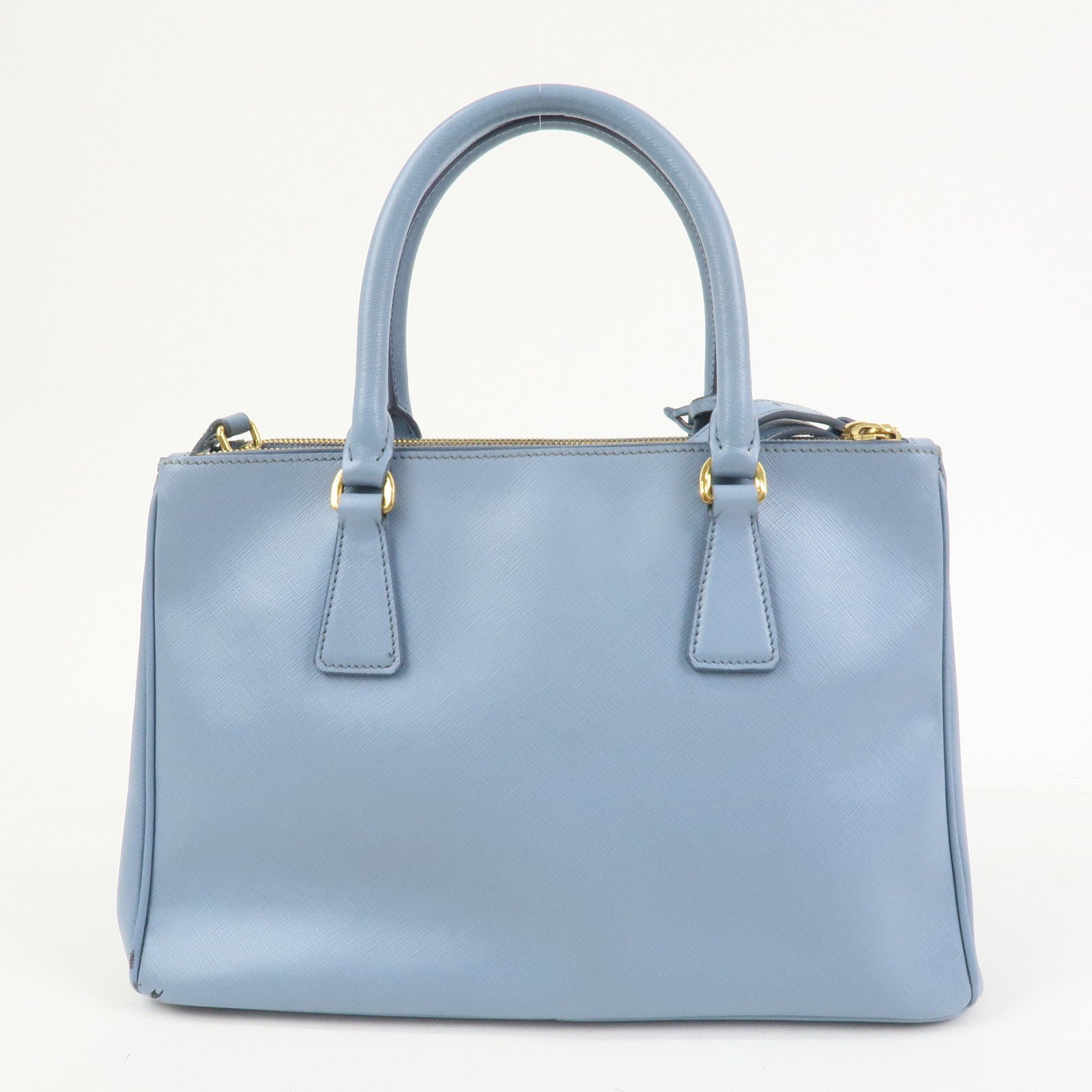 PRADA Triangle Logo Galleria 2Way Bag Shoulder Bag Light Blue BN2863