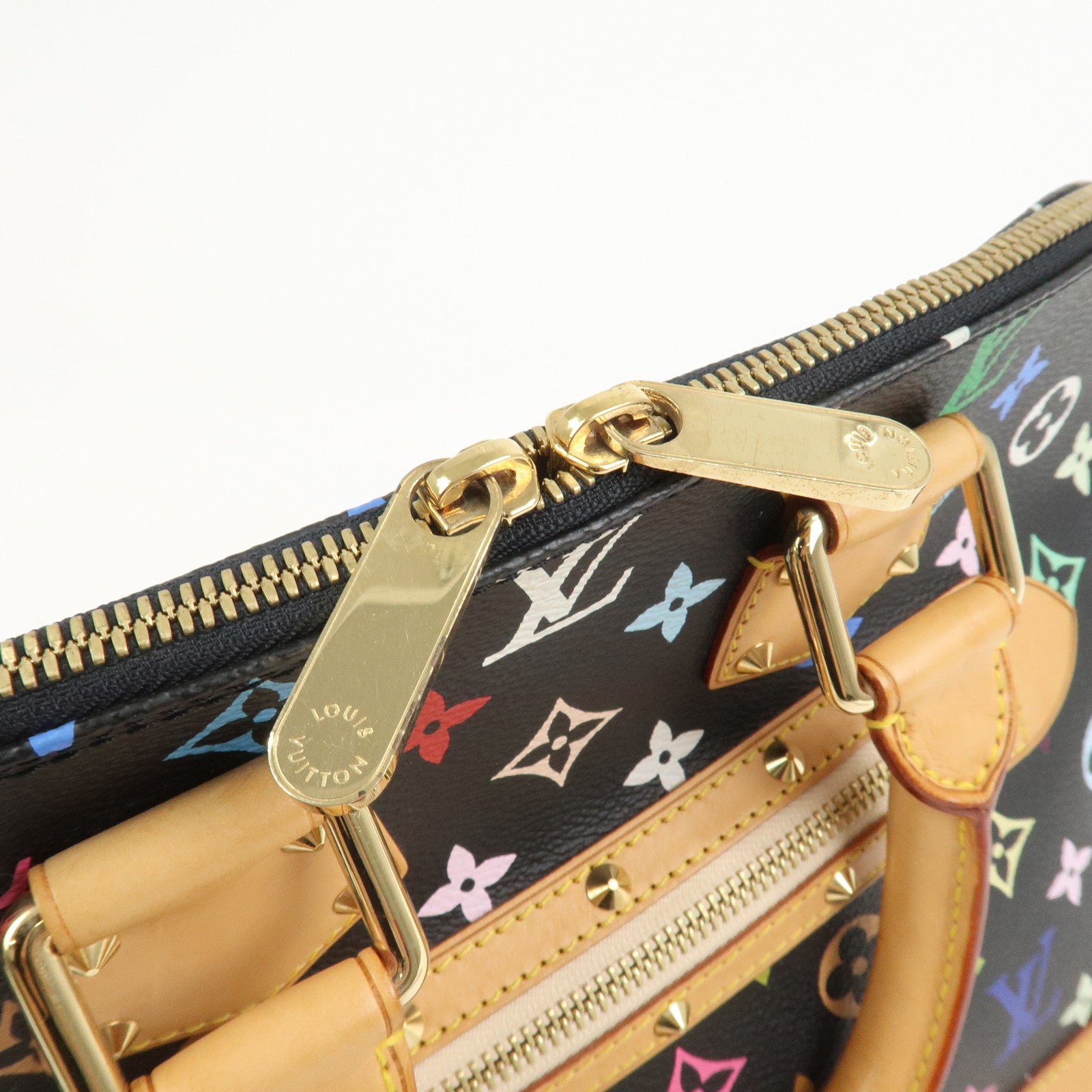 Louis Vuitton Monogram Multicolor Alma Hand Bag Noir M92646