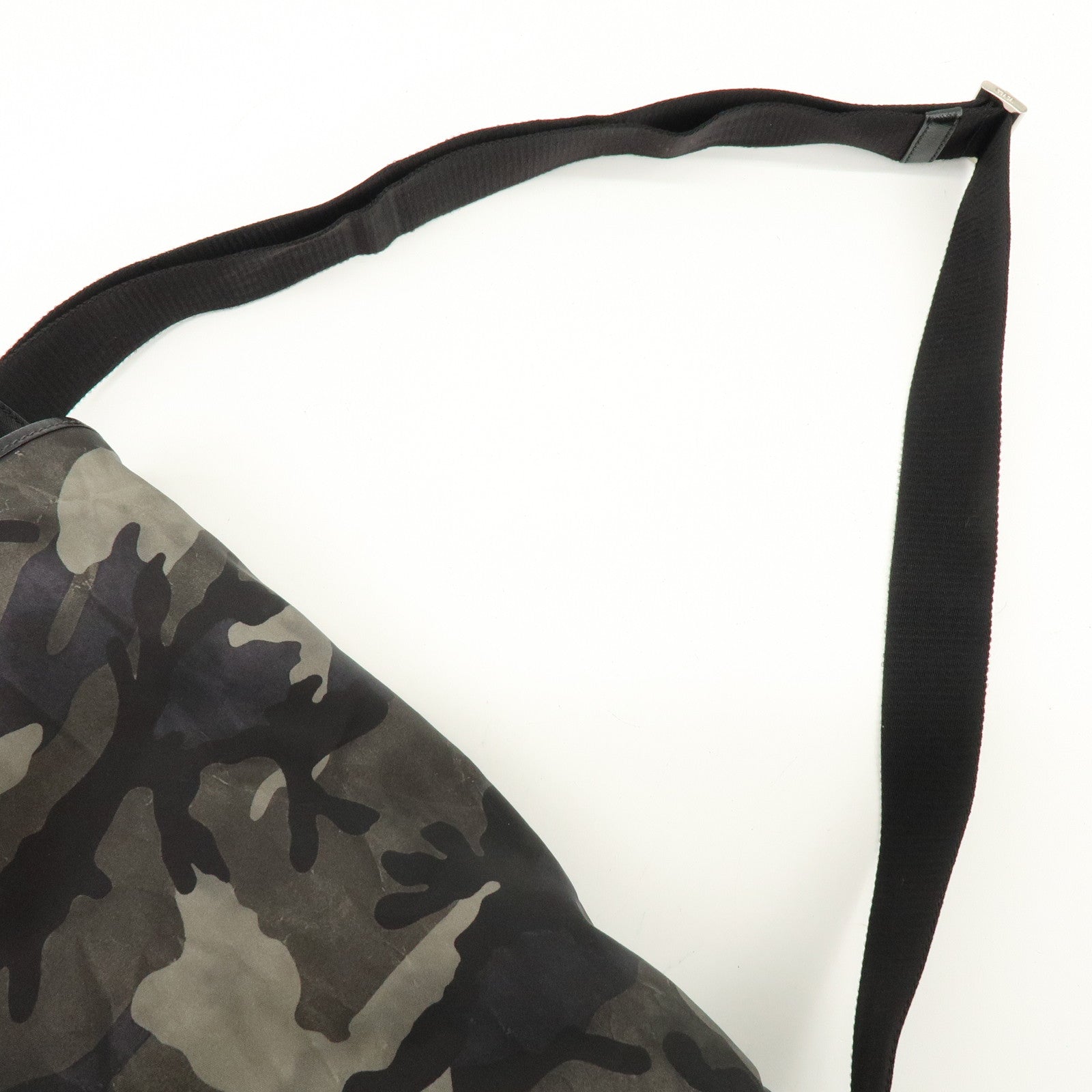 PRADA Triangle Logo Nylon Saffiano Leather Camouflage Shoulder Bag