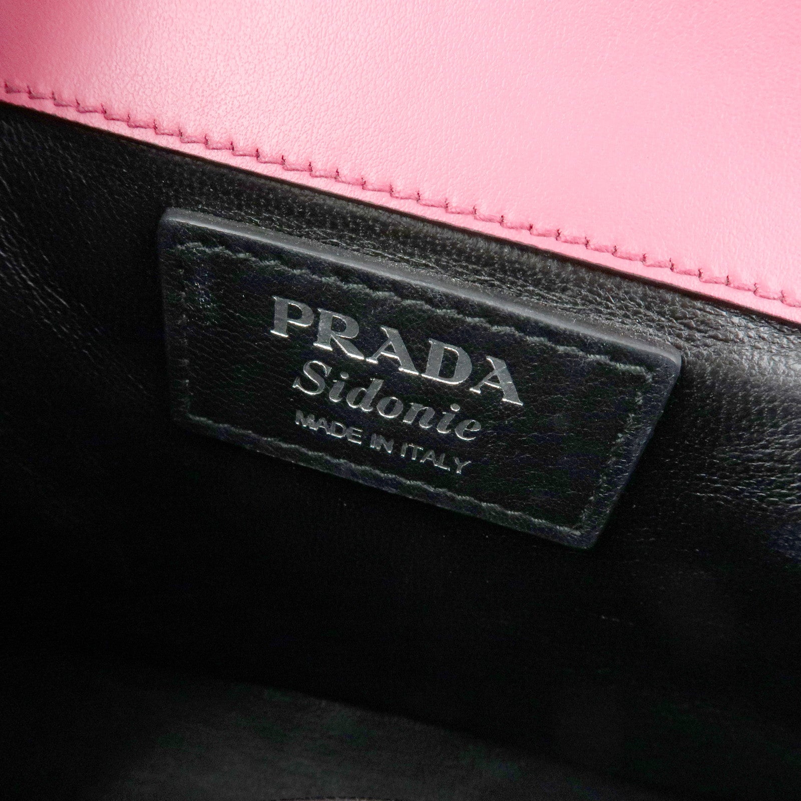 PRADA Sidonie Leather Chain Mini Shoulder Crossbody Bag Pink Black
