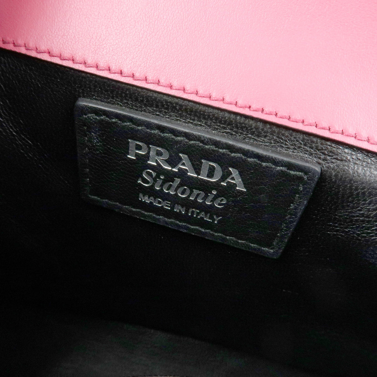 PRADA Sidonie Leather Chain Mini Shoulder Crossbody Bag Pink Black