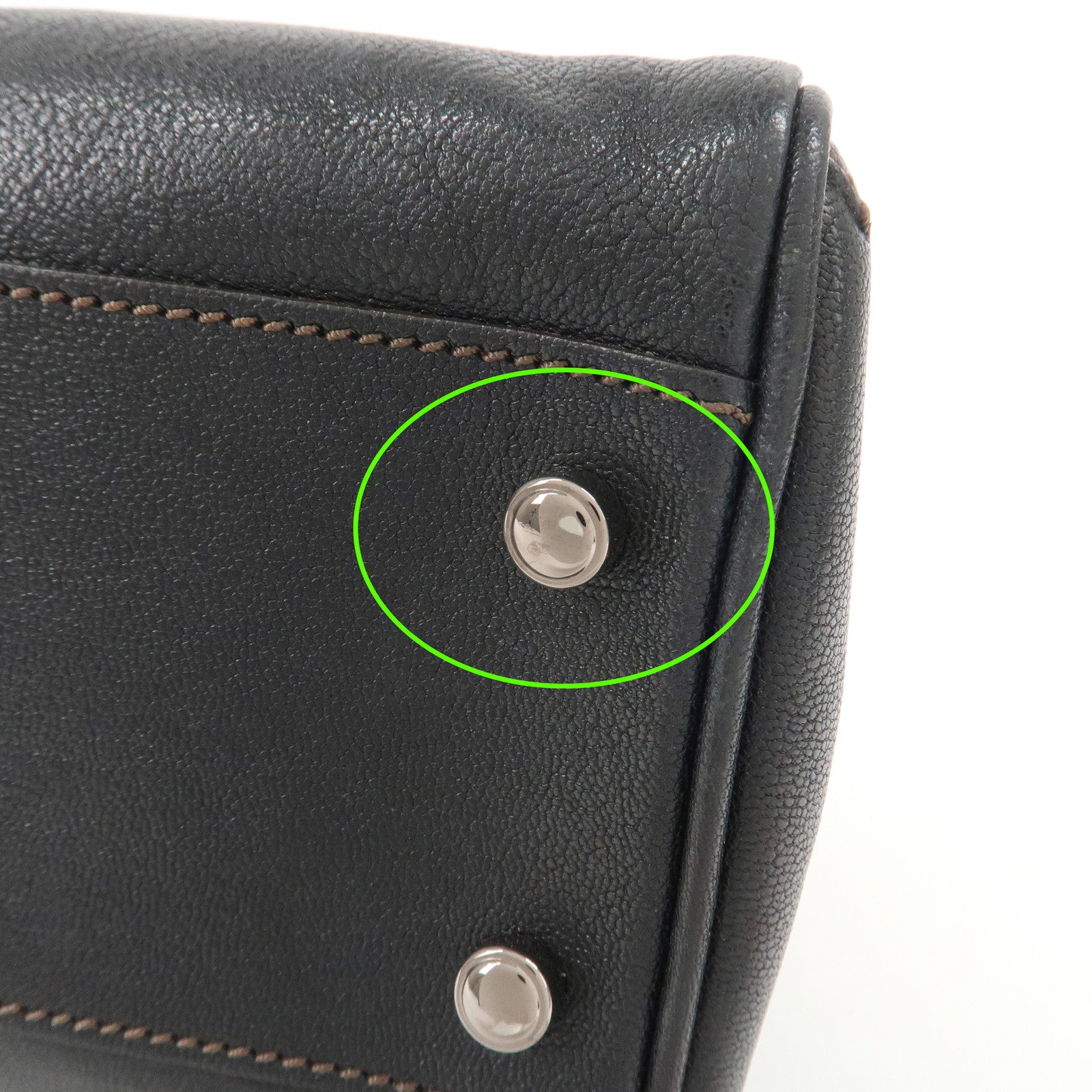 Cartier Mustline Marcello Leather Hand Bag Tote Bag Black