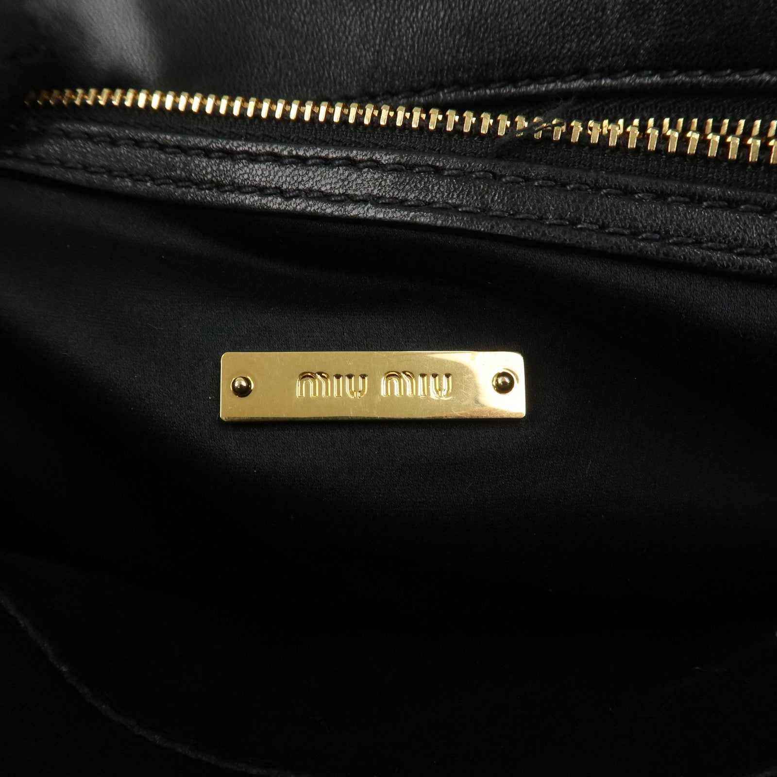 MIU MIU Matelasse Leather 2Way Bag Hand Bag Shoulder Bag 5BA003