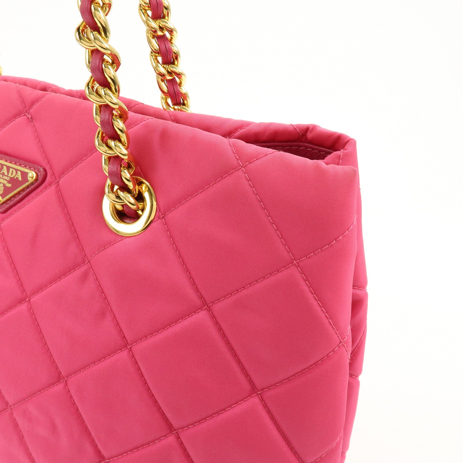PRADA Triangle Logo Nylon 2Way Hand Bag Shoulder Bag Pink BN2740