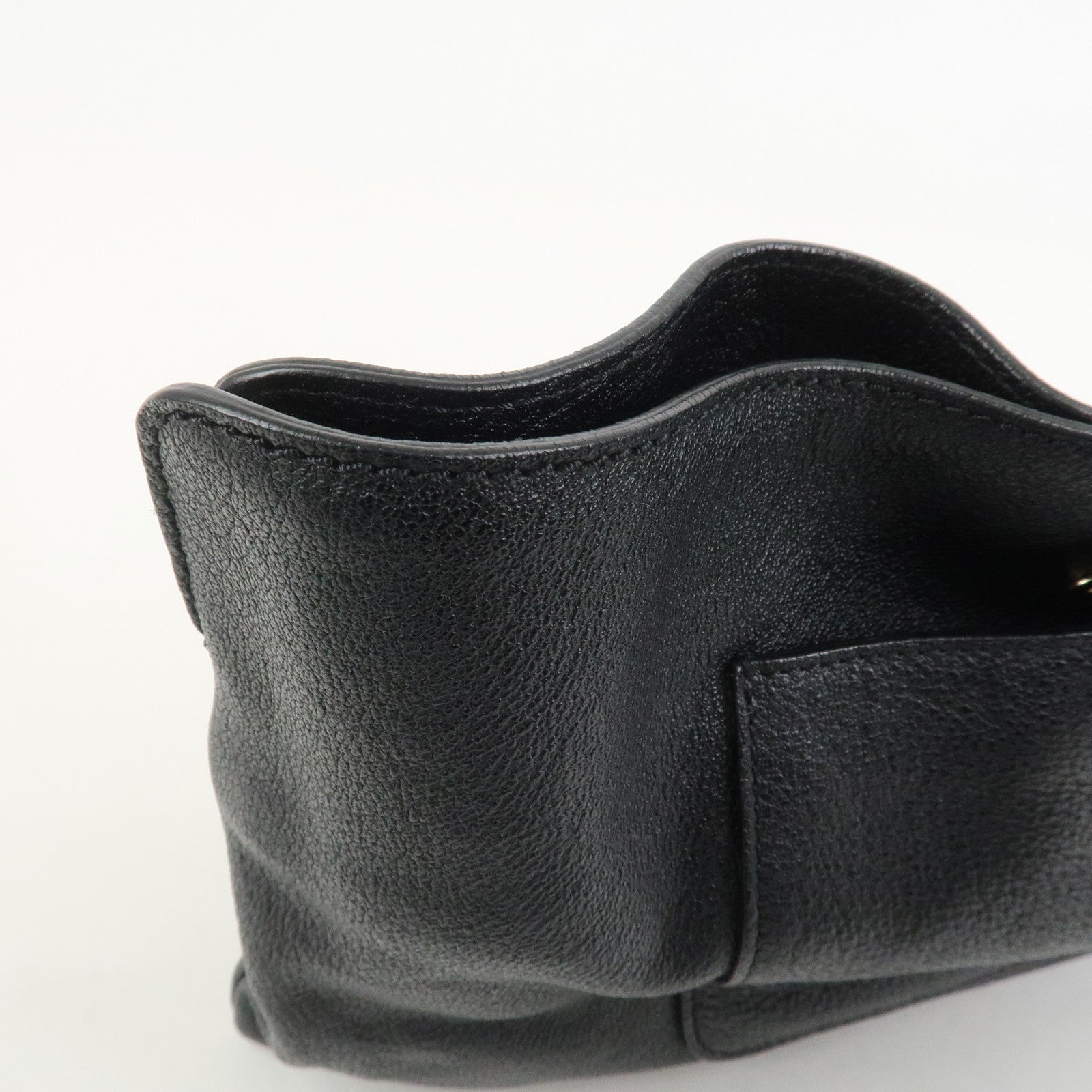 Chloe Leather Rhinestone Clutch Bag Hand Bag Black