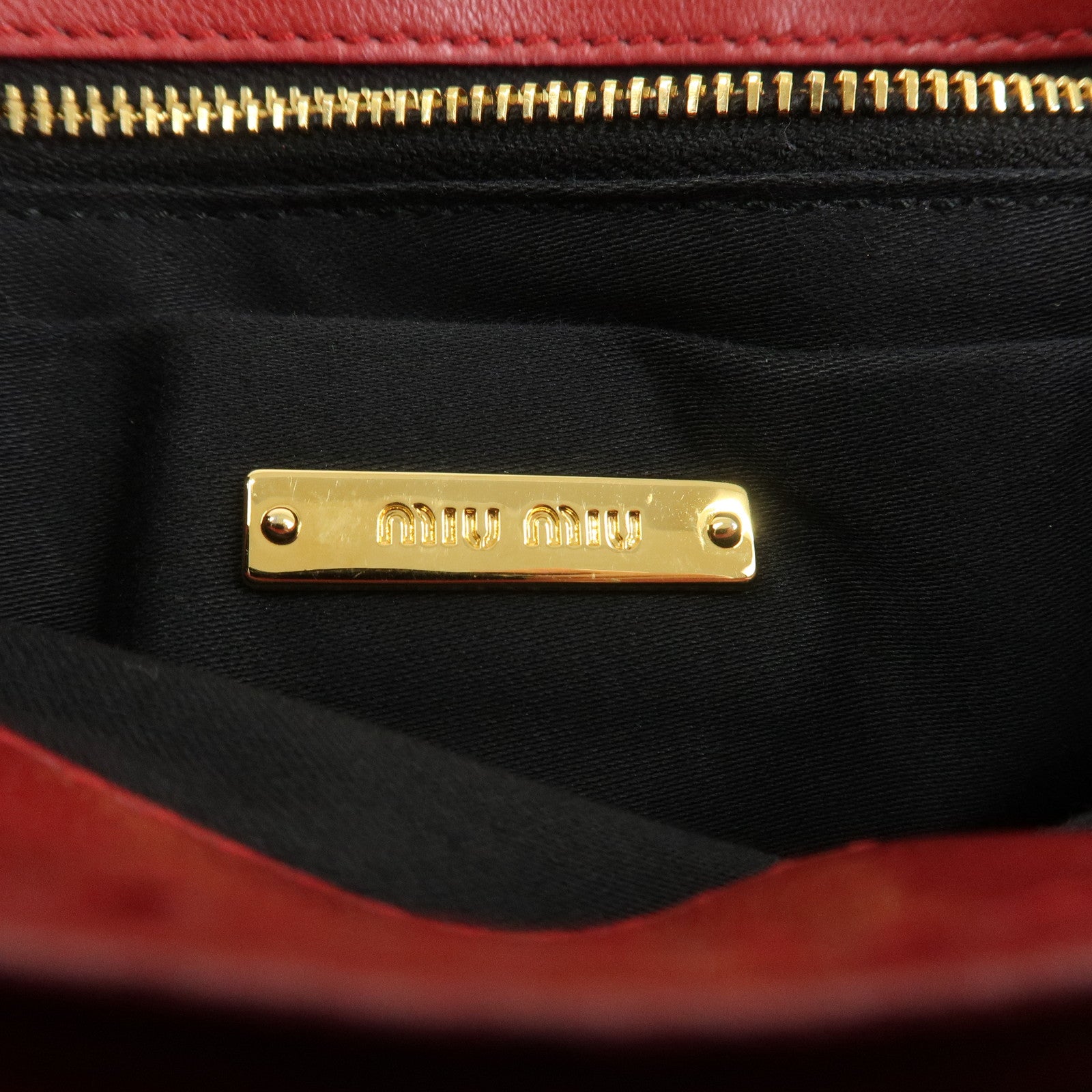 MIU MIU Logo Nappa Leather Shoulder Bag Crossbody Bag Red