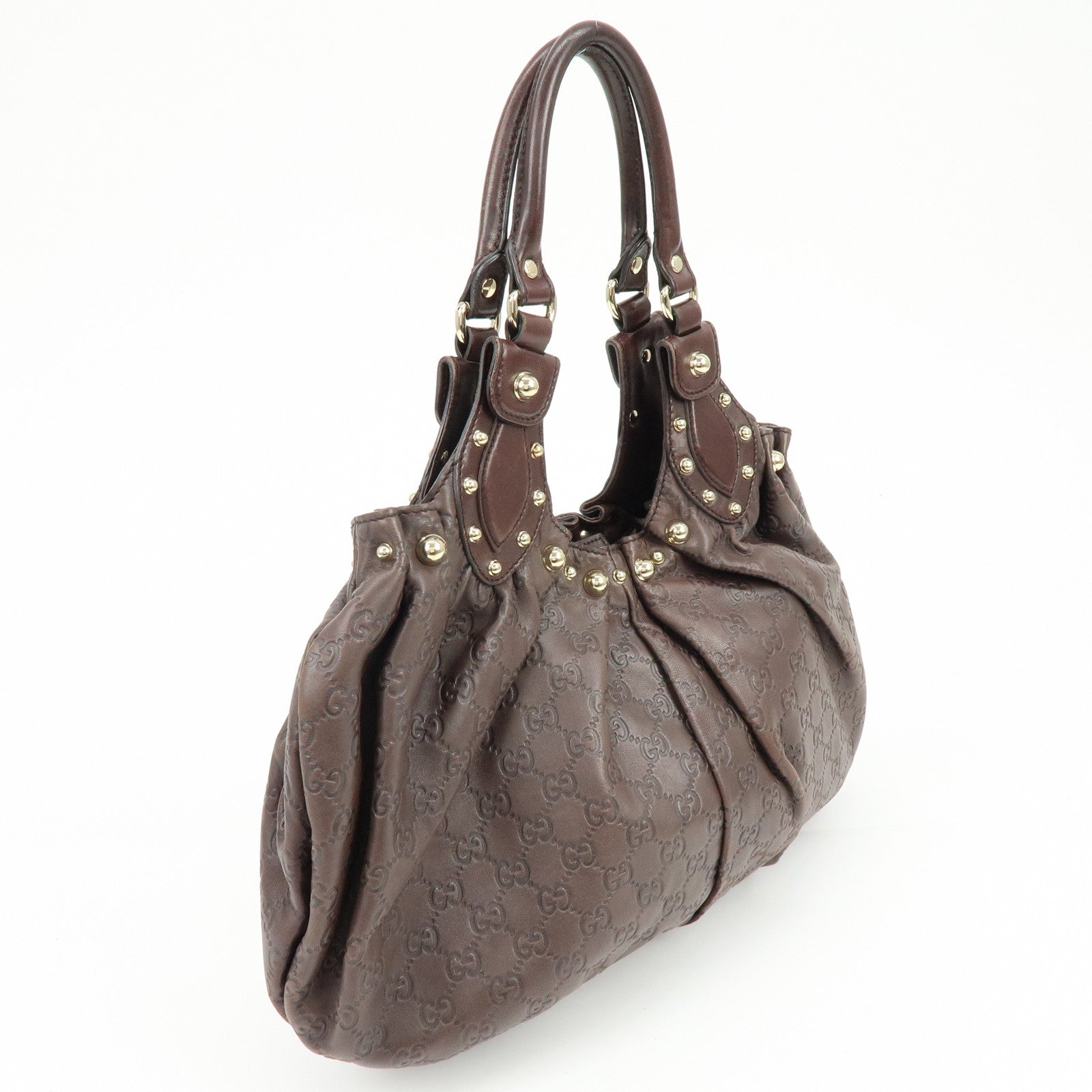 GUCCI Guccissima Leather Tote Bag Shoulder Bag Dark Brown 203624