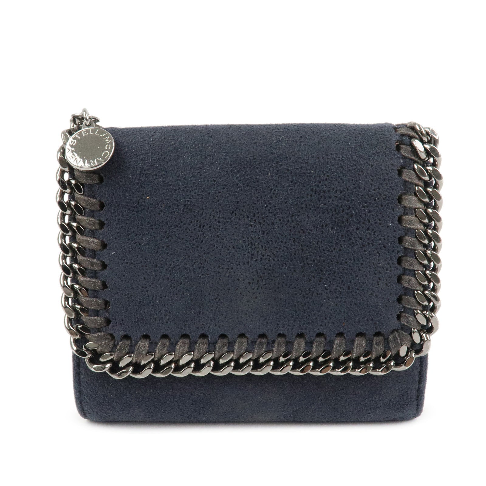 STELLA MCCARTNEY Falabella Polyester Small Flap Wallet Navy
