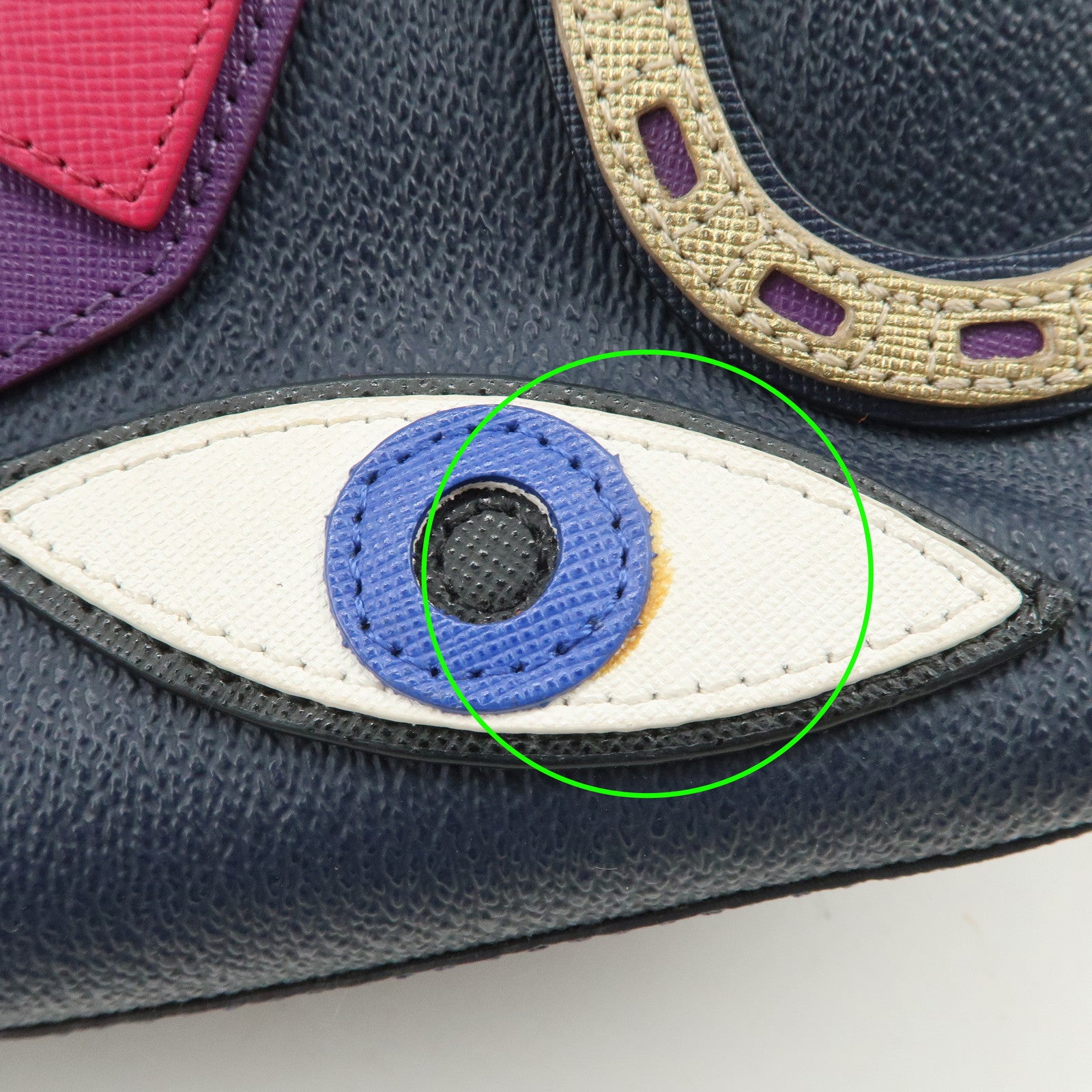 TORY BURCH Leather Tote Bag Hand Bag Navy