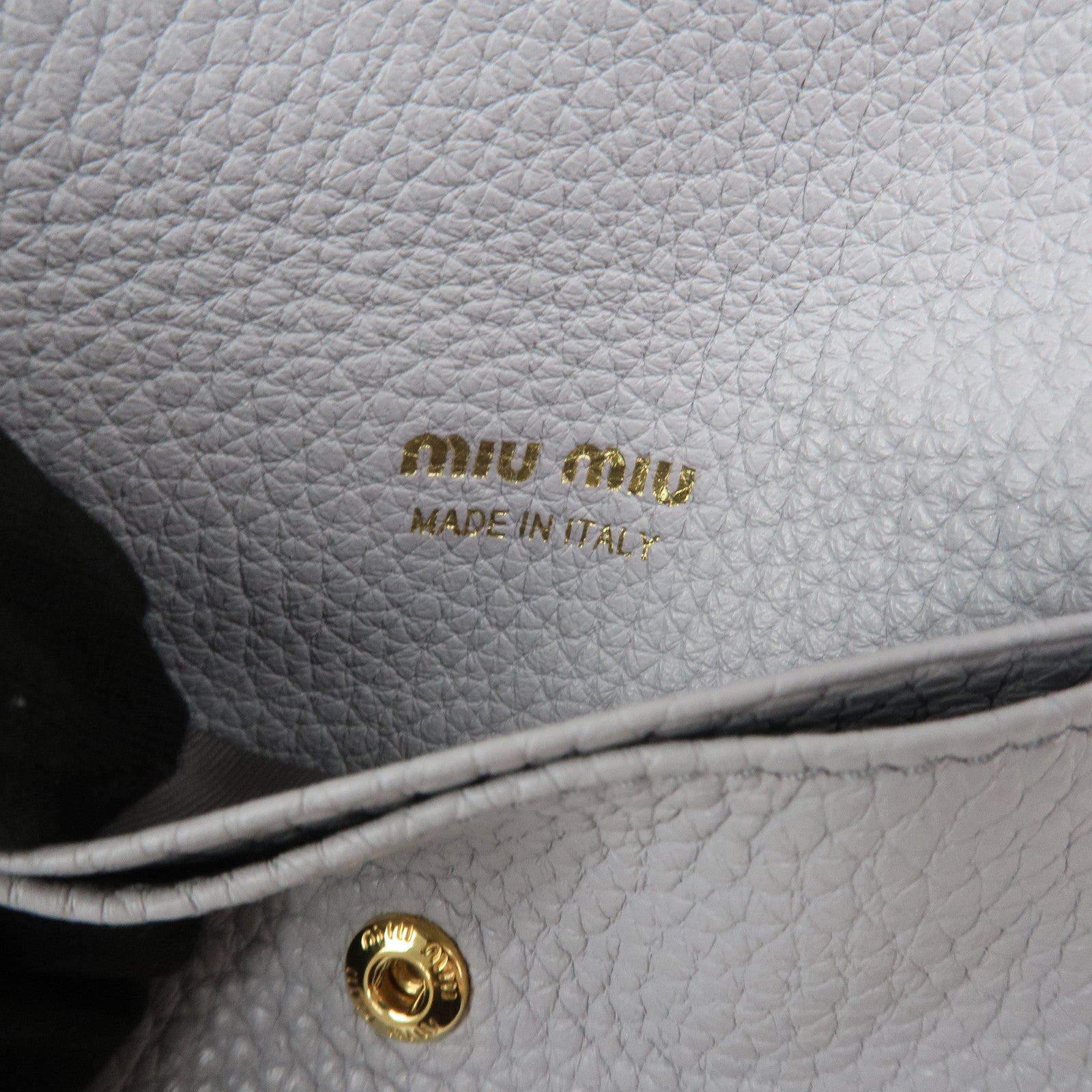 MIU MIU Vitello Daino Leather Card Case Light Blue 5MF031